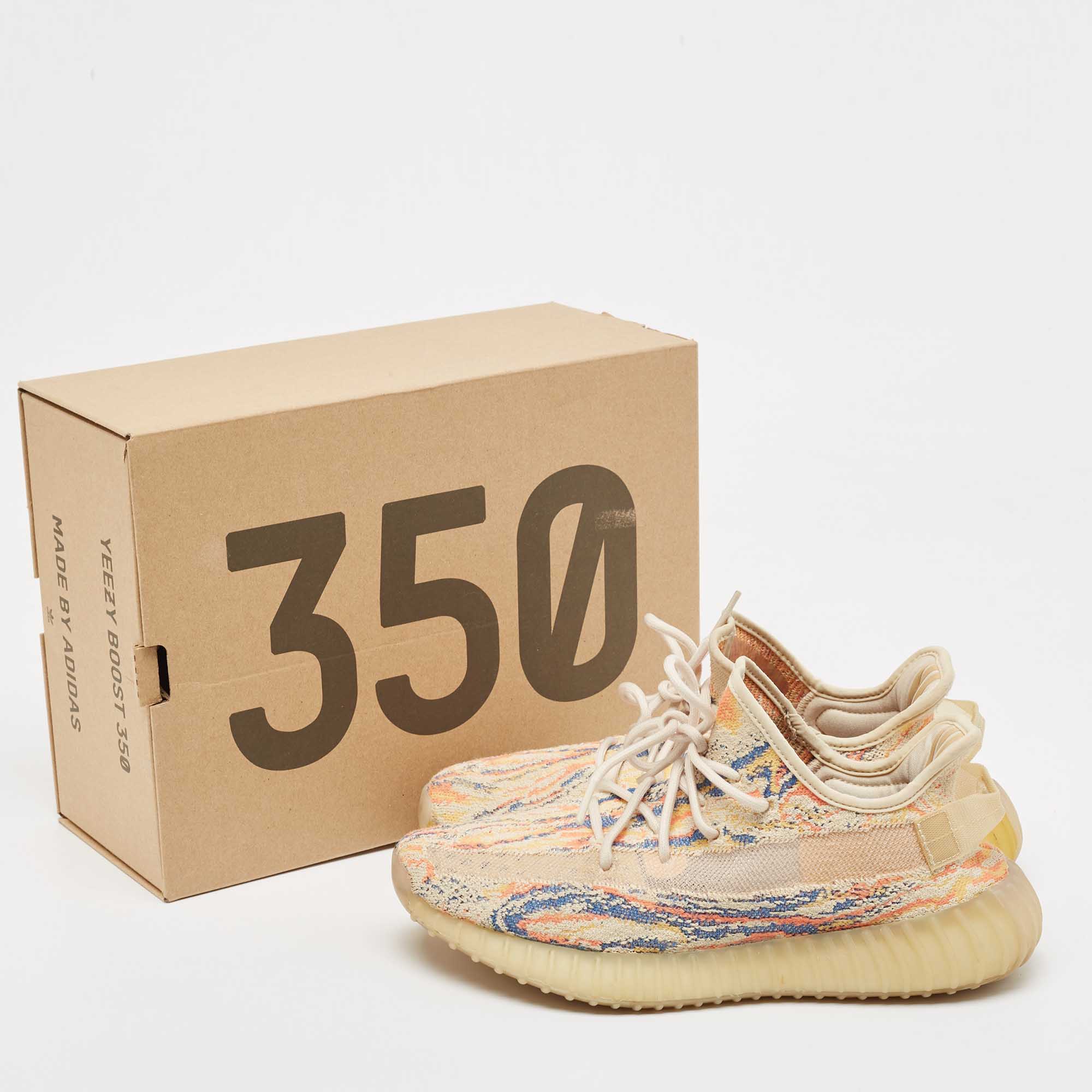 Yeezy X Adidas Multicolor Knit Fabric Boost 350 V2 Sneakers Size 42