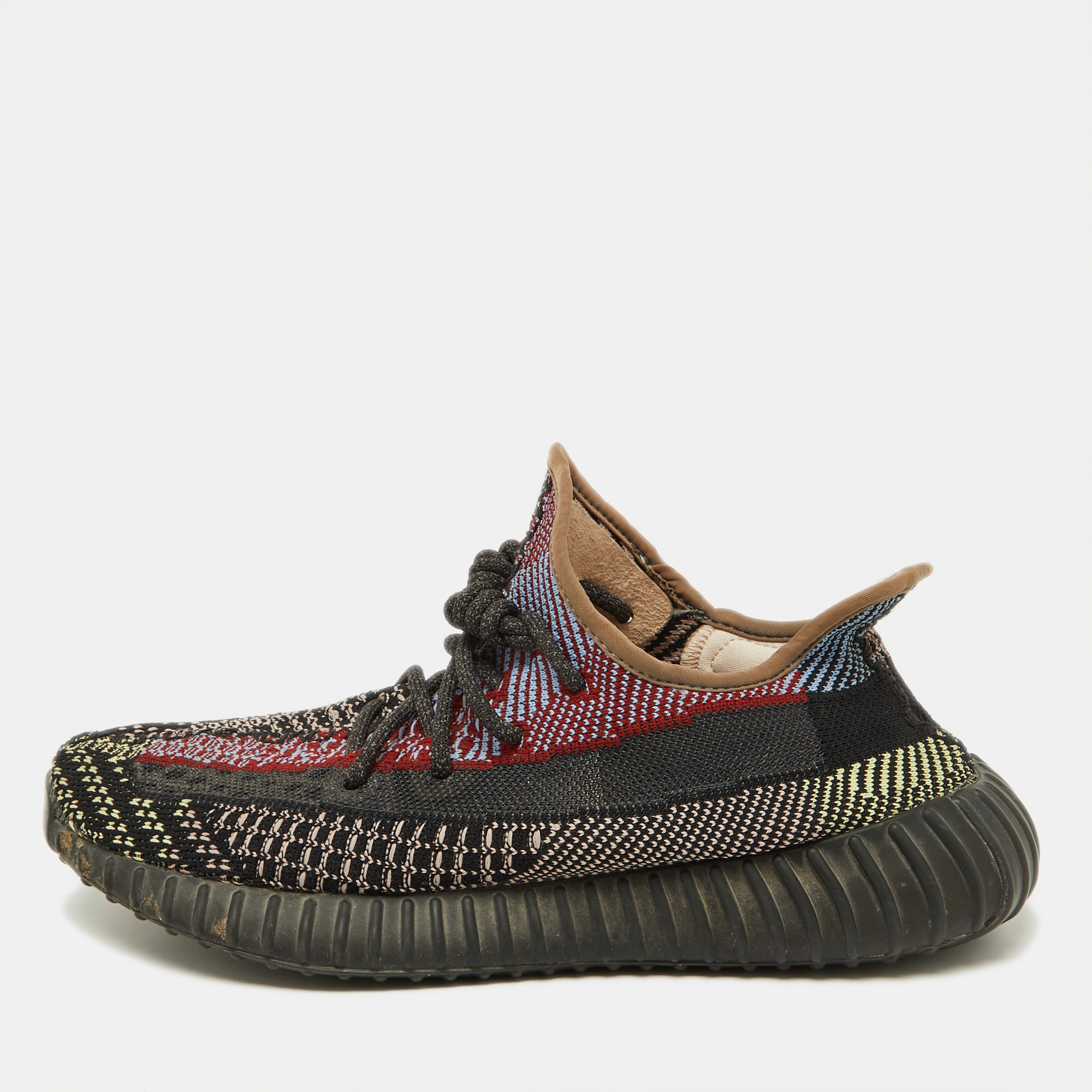 Yeezy x adidas multicolor knit fabric boost 350 v2 yecheil (non-reflective) sneakers size 42 2/3