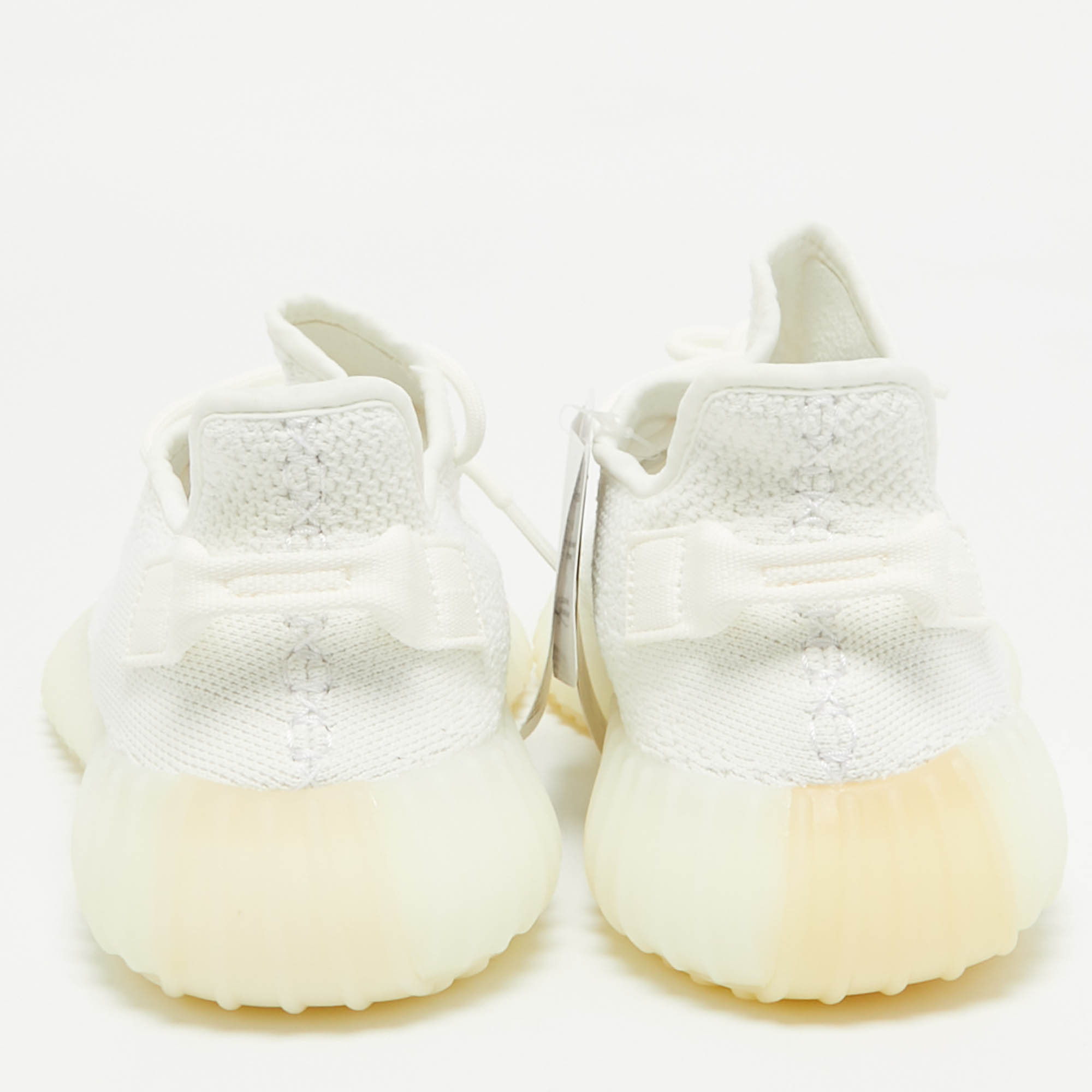 Yeezy X Adidas White Knit Fabric Boost 350 V2 Cream Sneakers Size 44