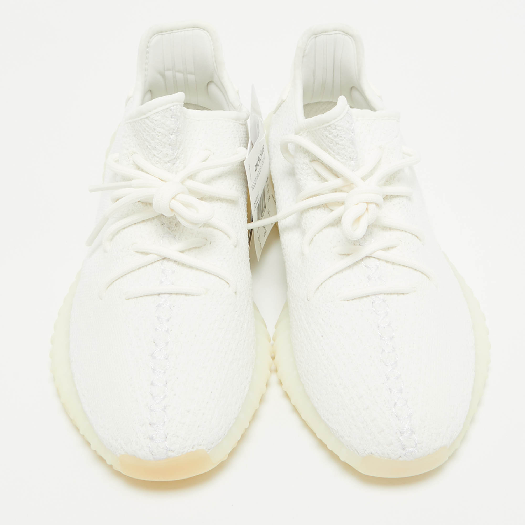 Yeezy X Adidas White Knit Fabric Boost 350 V2 Cream Sneakers Size 44