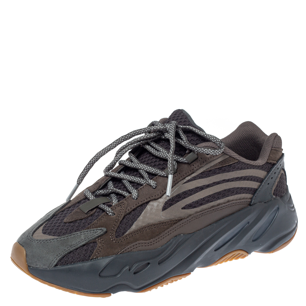 Image of Yeezy x Adidas Grey Nubuck And Leather Boost  V Geode Sneakers Size