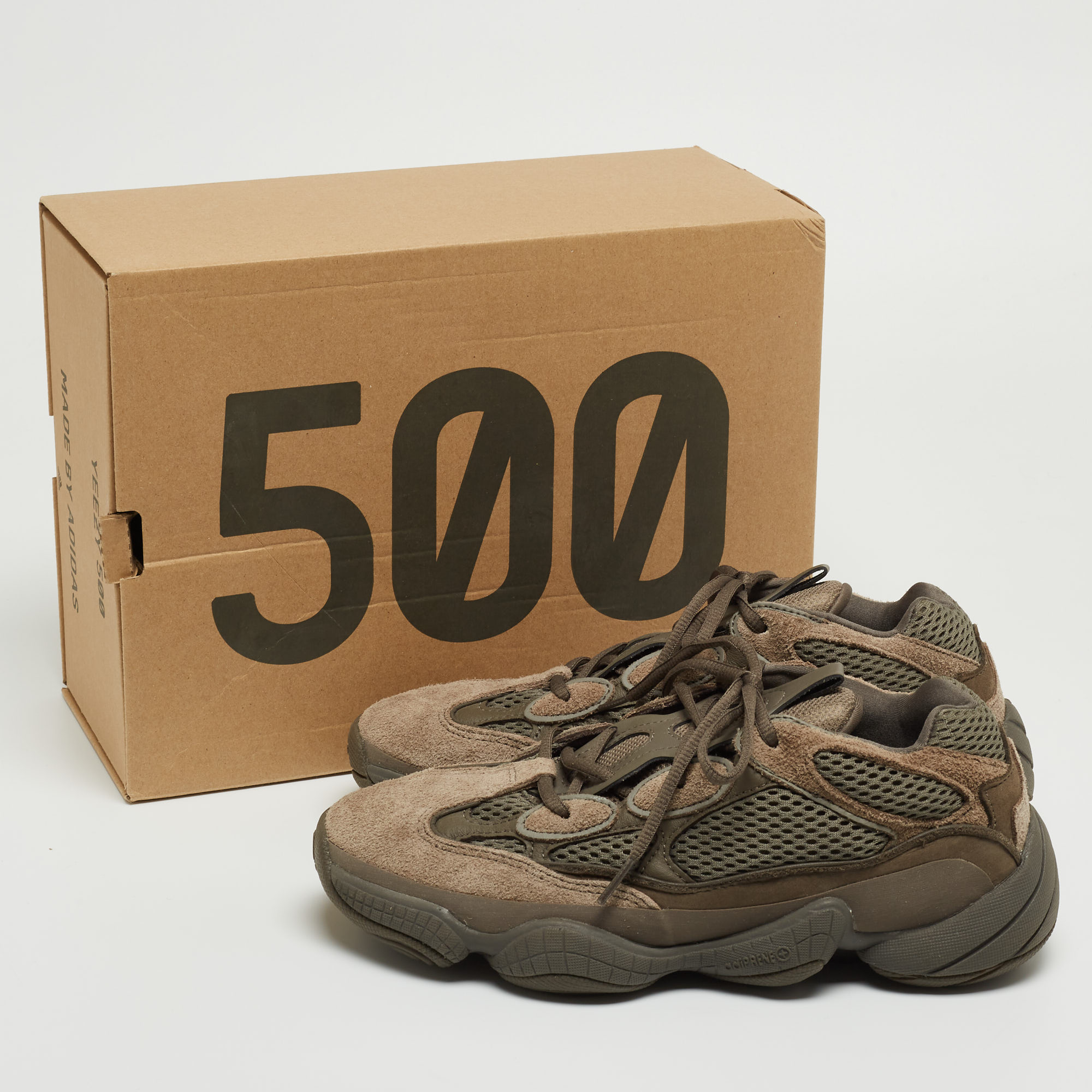 Yeezy X Adidas Two Tone Mesh And Suede Yeezy 500 Clay Brown Sneakers Size 41 1/3