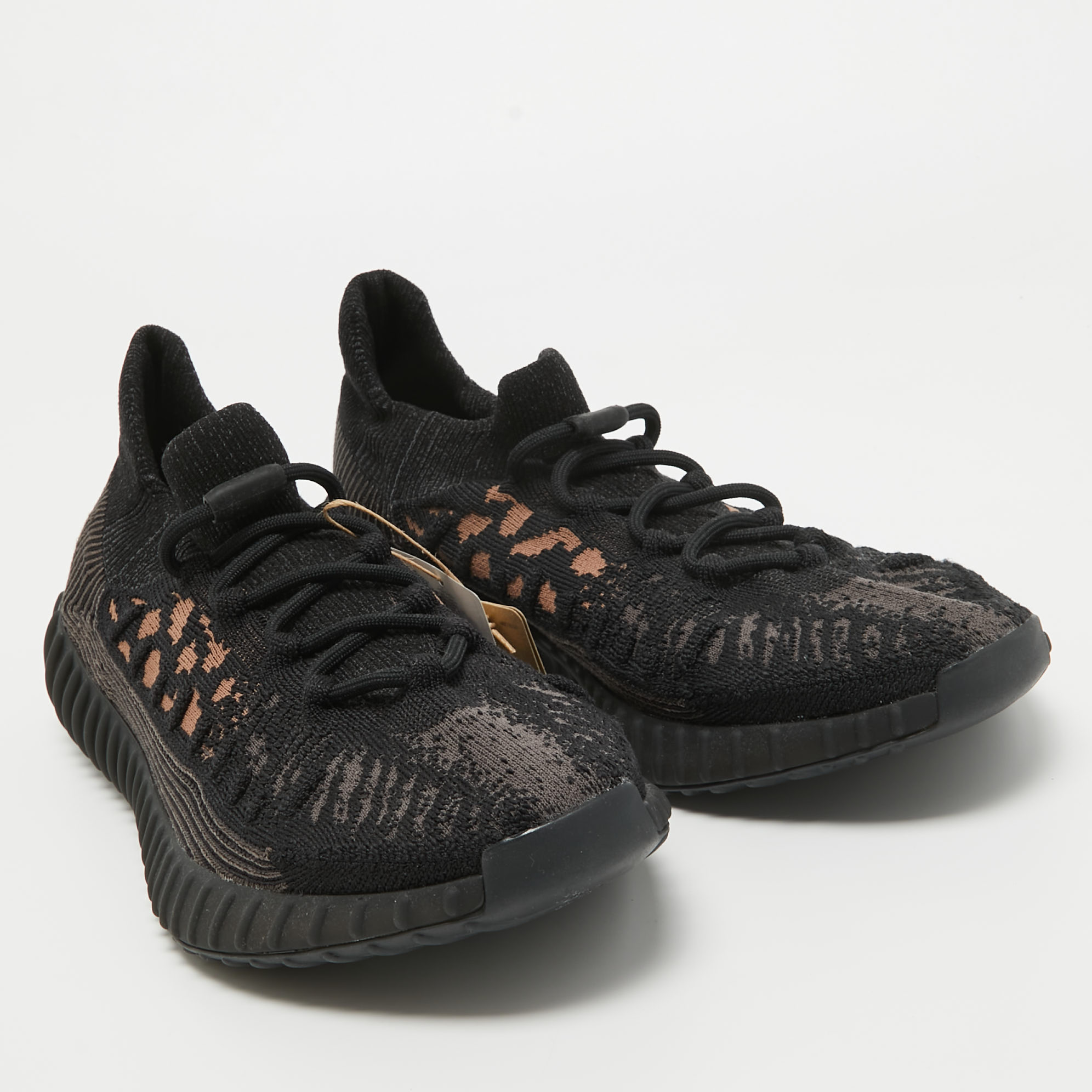 Yeezy X Adidas Black Knit Fabric Boost 350 V2 CMPCT Slate Carbon Sneakers Size 47 1/3