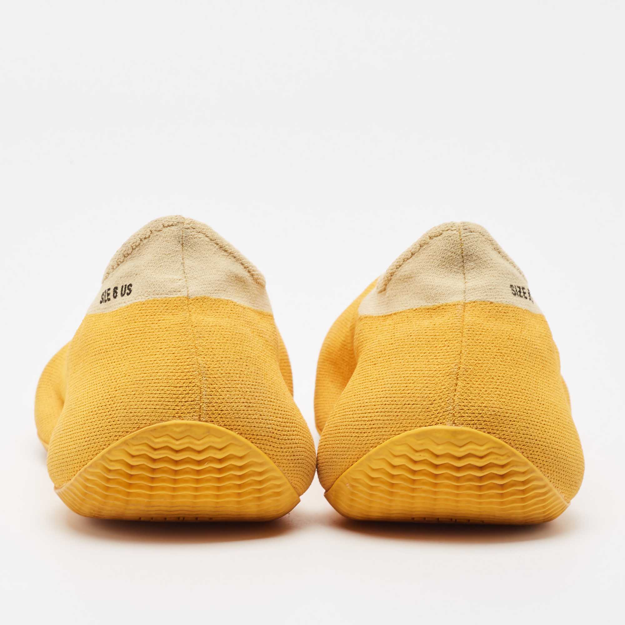 Yeezy X Adidas Yellow Knit Fabric  Low Top Sneakers Size 38.5