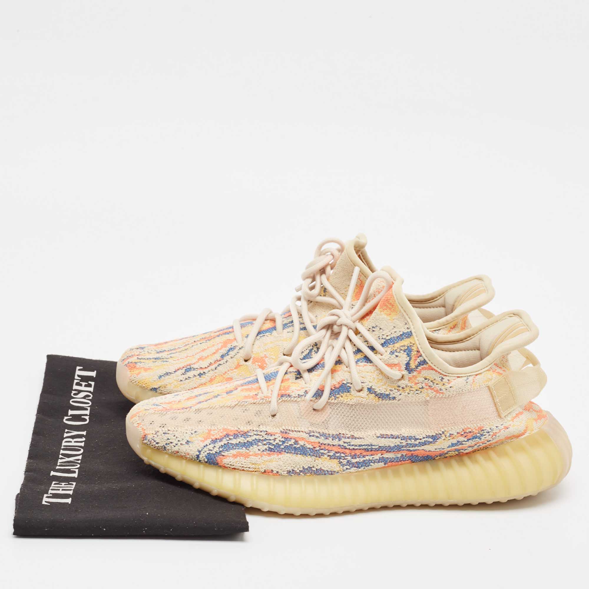 Yeezy Multicolor Knit Fabric Boost 350 V2 MX Oat Sneakers Size 43 1/3