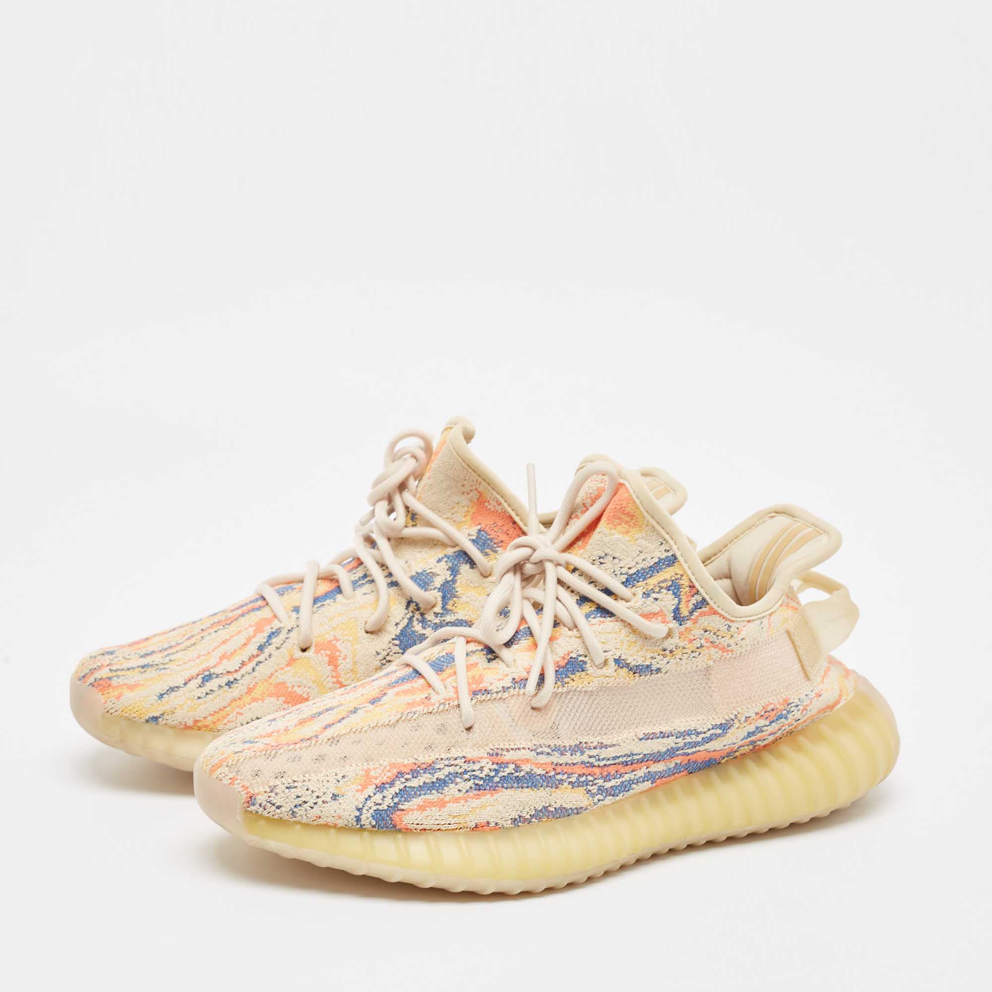 Yeezy Multicolor Knit Fabric Boost 350 V2 MX Oat Sneakers Size 43 1/3