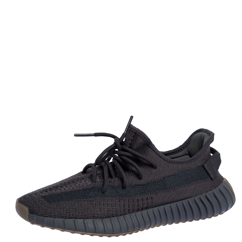 Image of Yeezy x Adidas Dark Grey Cotton Knit Boost  V 'Cinder' Sneakers Size