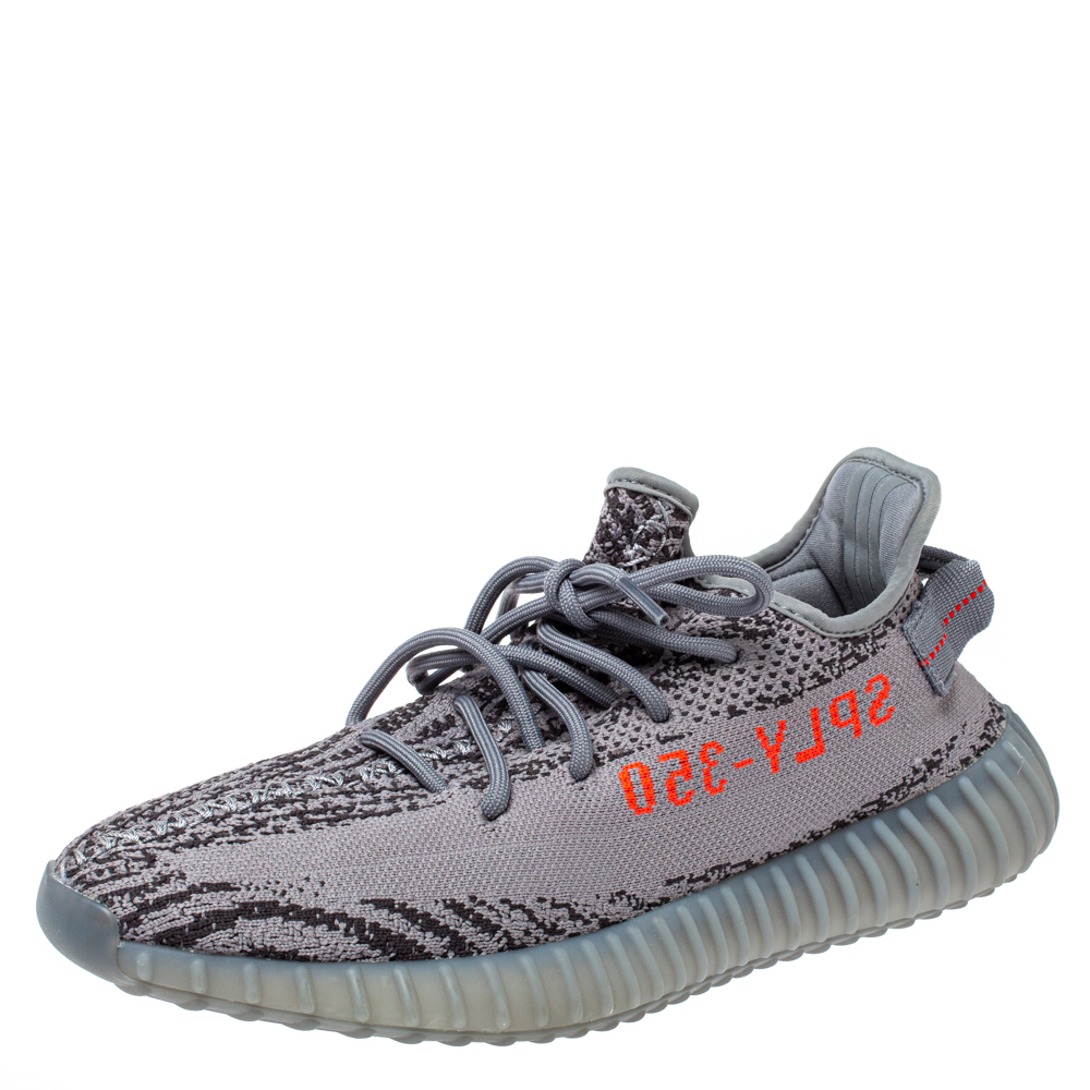 Image of Yeezy x Adidas Grey Cotton Knit Boost  V Beluga . Sneakers Size  /