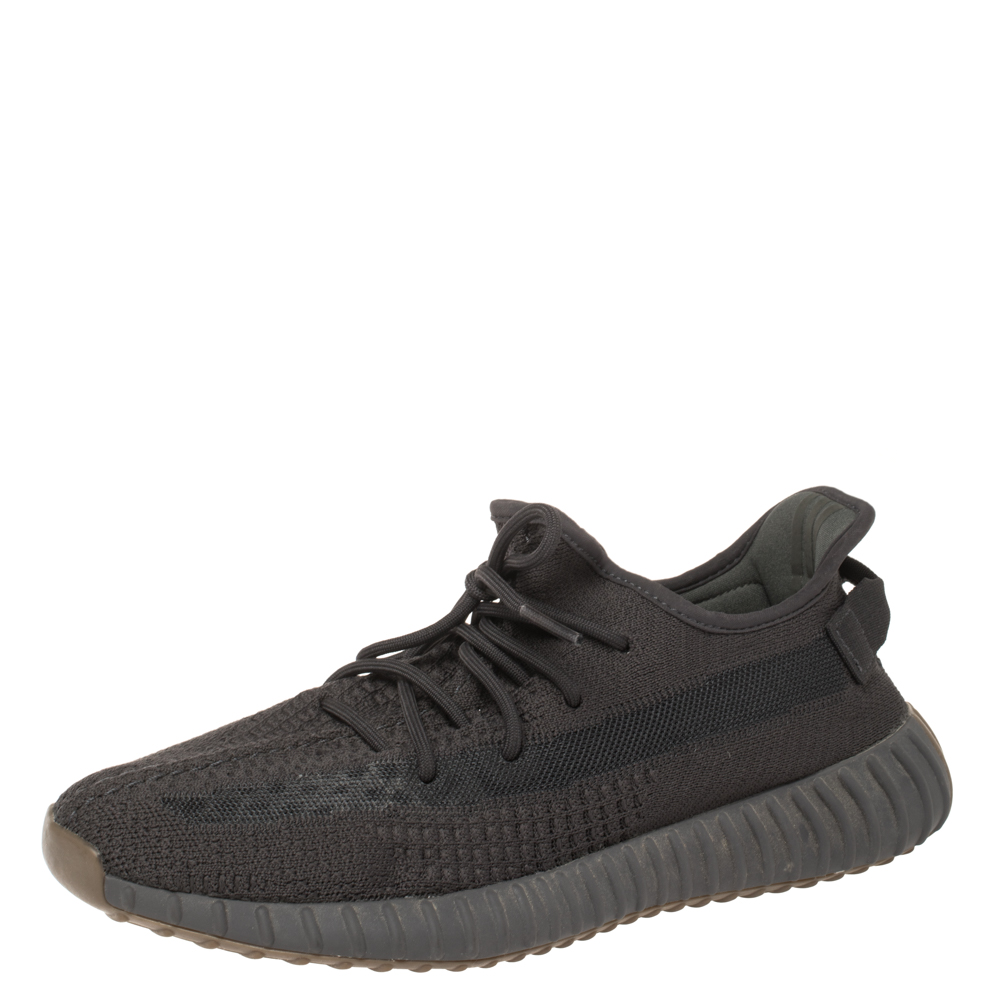 Image of Yeezy x Adidas Black Cotton Knit Boost  V Static Non Reflective Sneakers Size