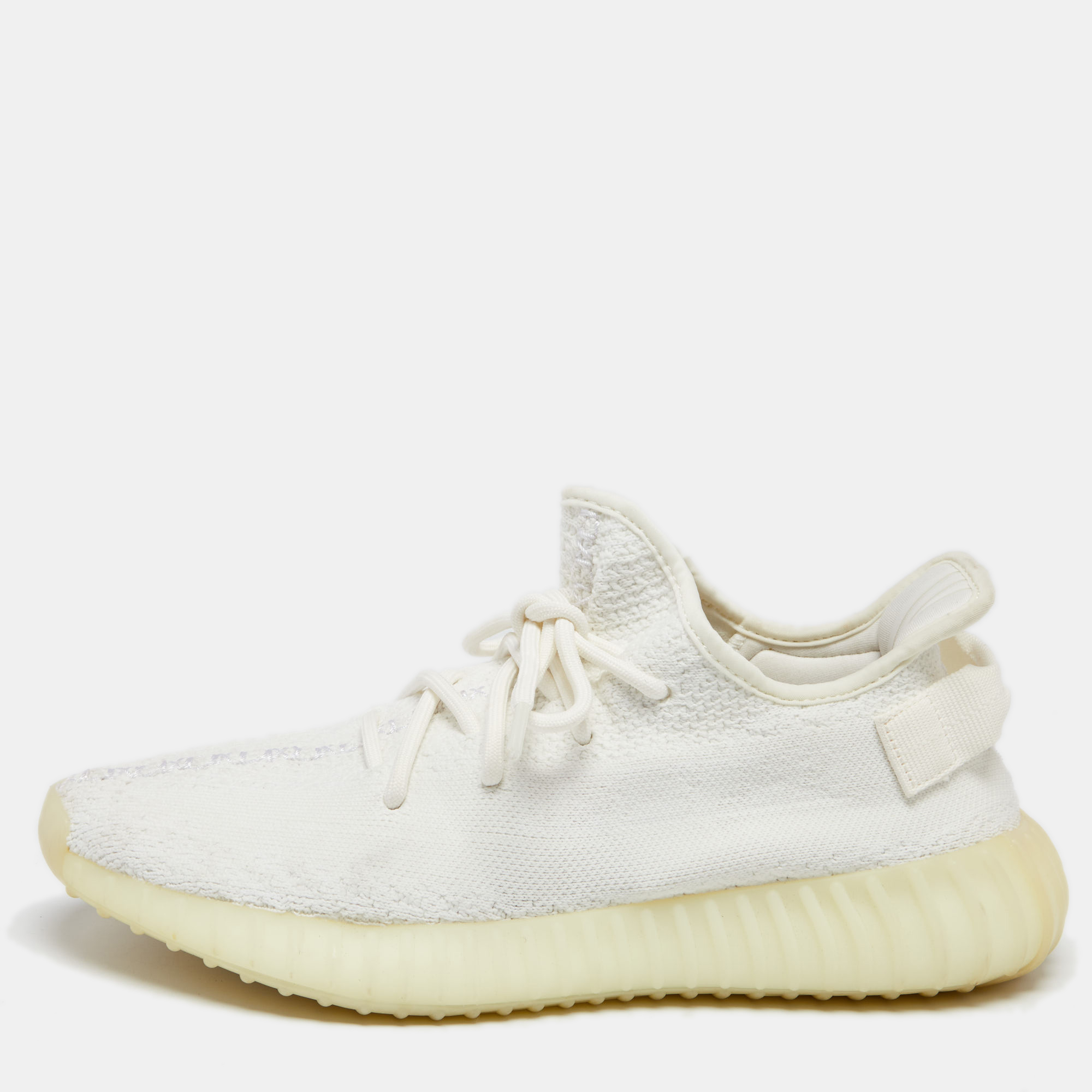 Yeezy x adidas white knit fabric boost 350 v2 triple white sneakers size 42