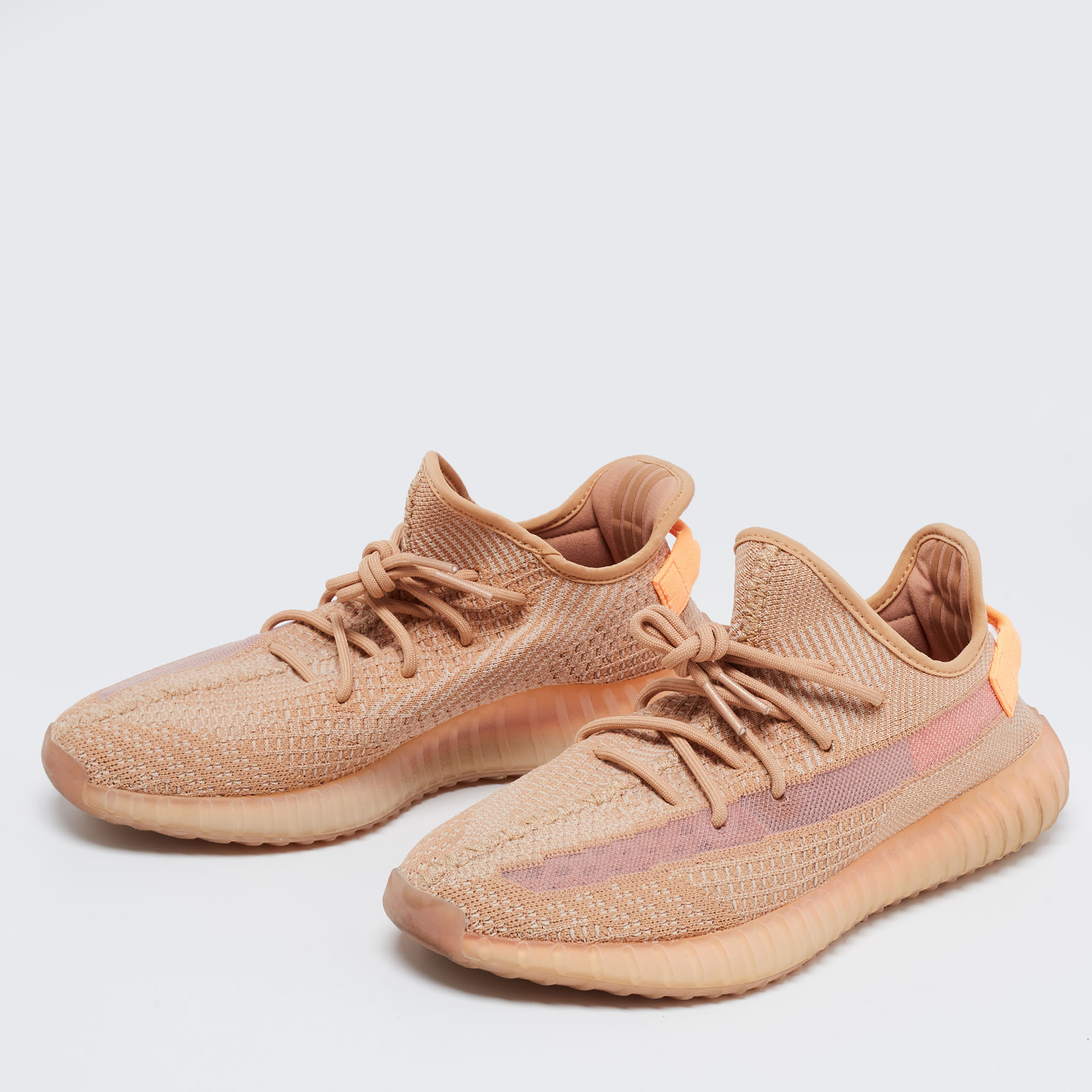 

Yeezy x Adidas Orange Knit Fabric Boost 350 V2 Clay Sneakers Size