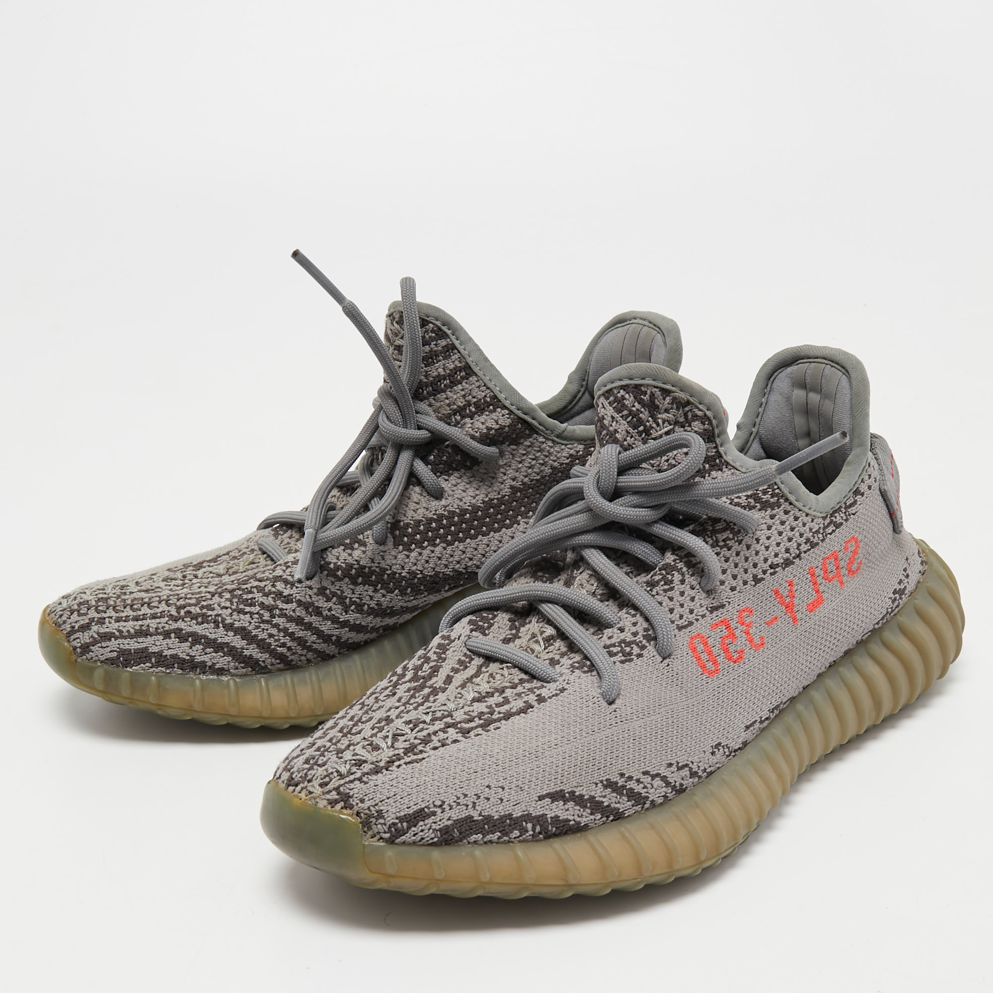 

Yeezy x Adidas Grey Knit Fabric Boost 350 V2 Beluga Sneakers Size 40 2/3