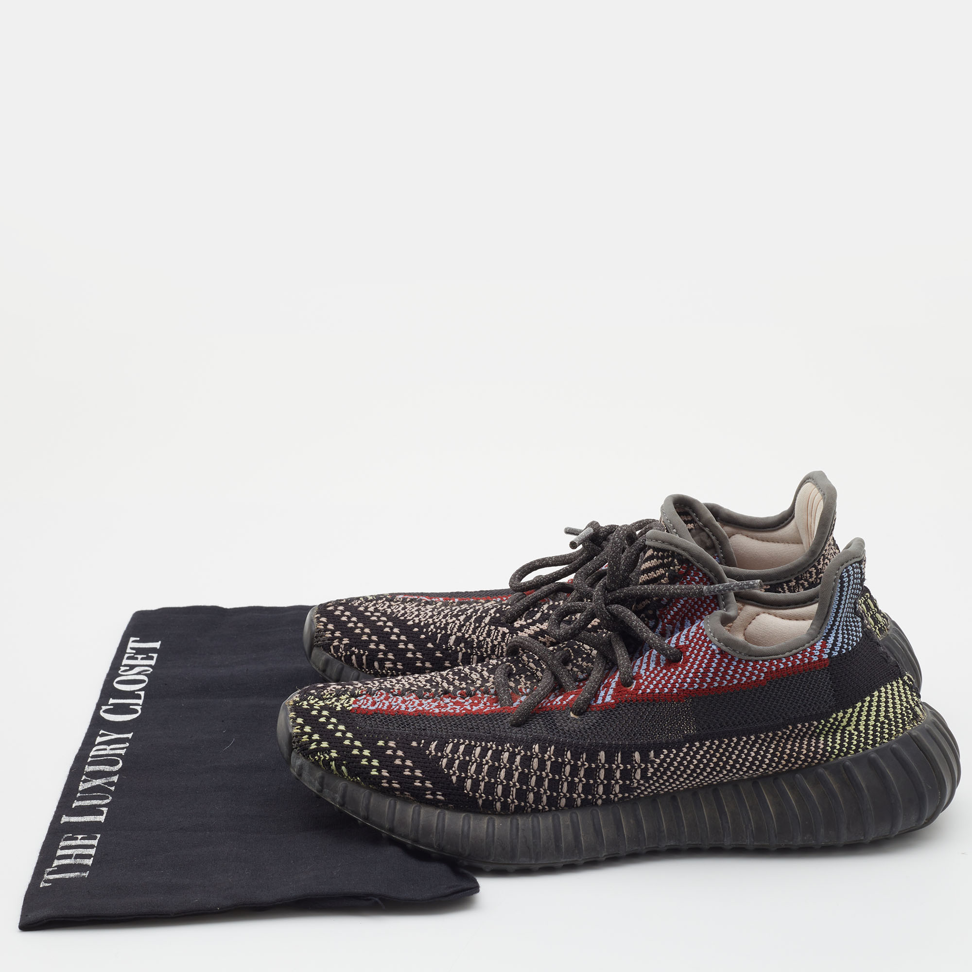 Adidas Yeezy Boost Black Knit Fabric 350 V2 Yecheil (Non-Reflective) Sneakers Size 38 2/3