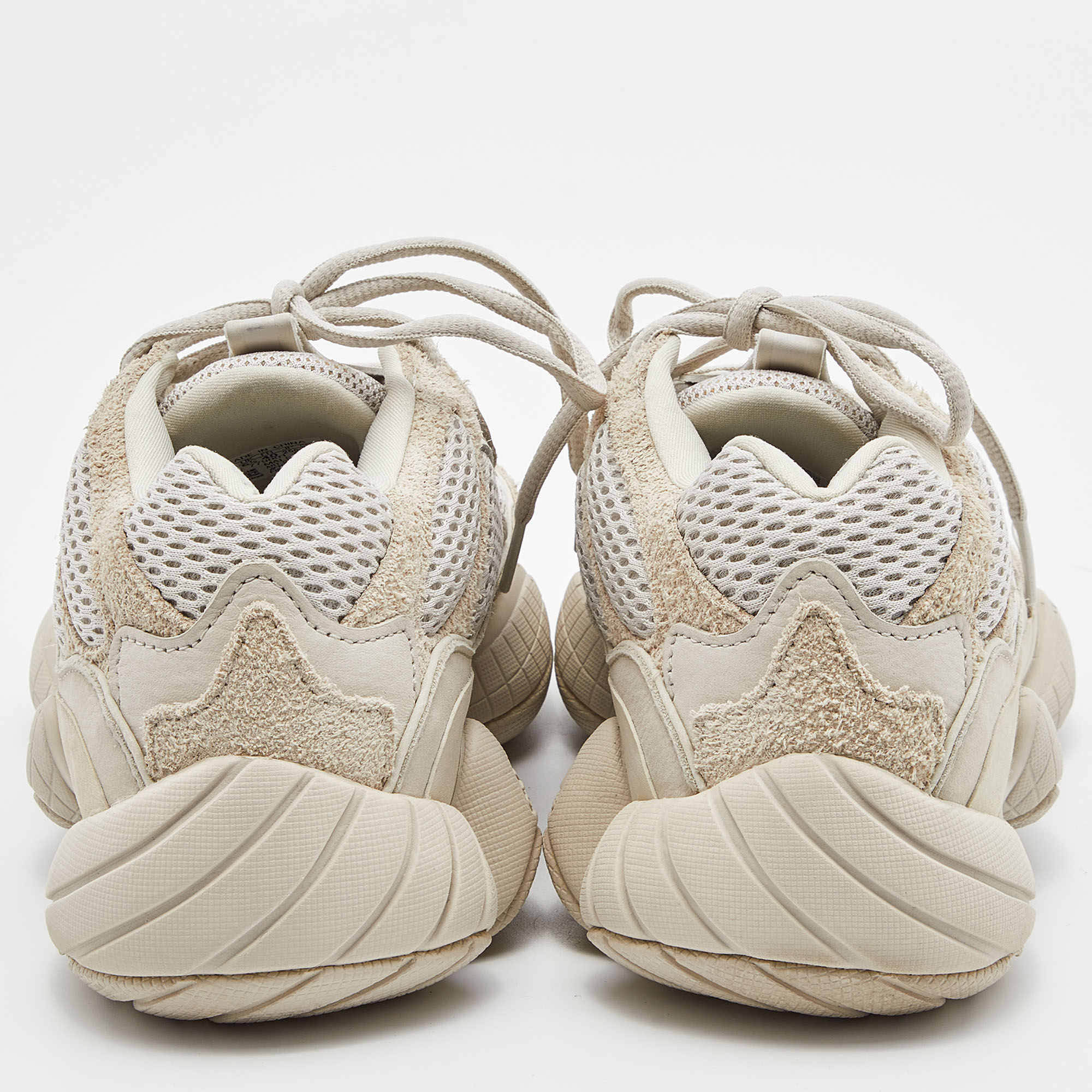 Yeezy X Adidas Cream Mesh, Leather And Suede 500 Blush Sneakers Size 40