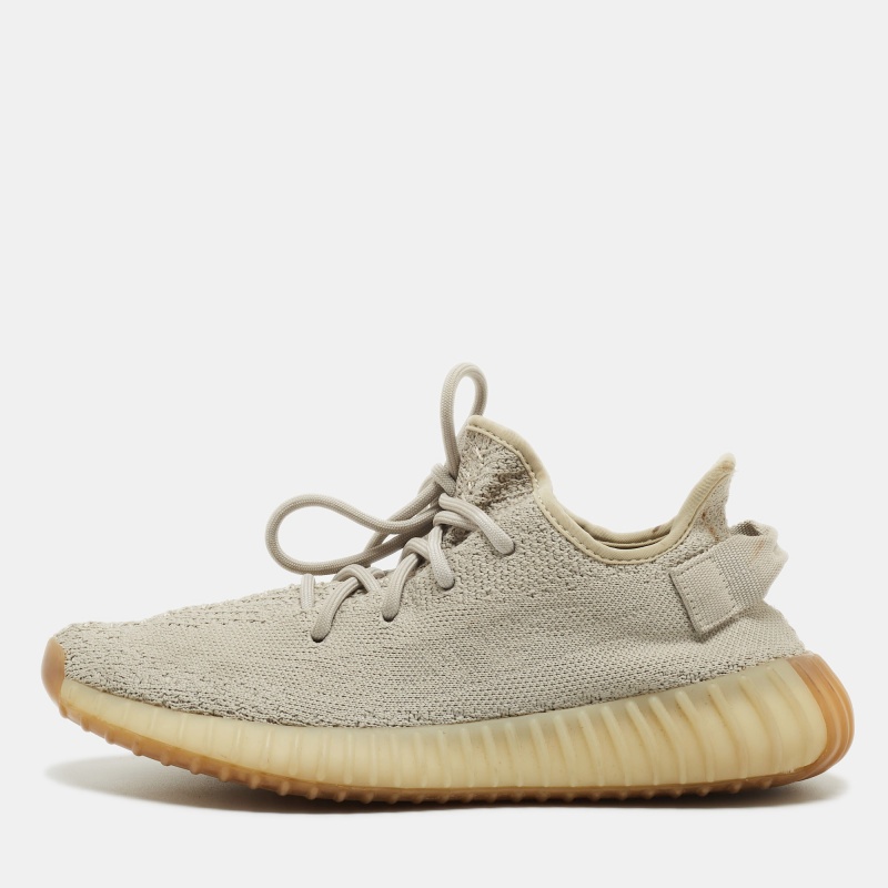 Yeezy X Adidas Grey Fabric Boost 350 V2- Sesame Sneakers Size 39 1/3