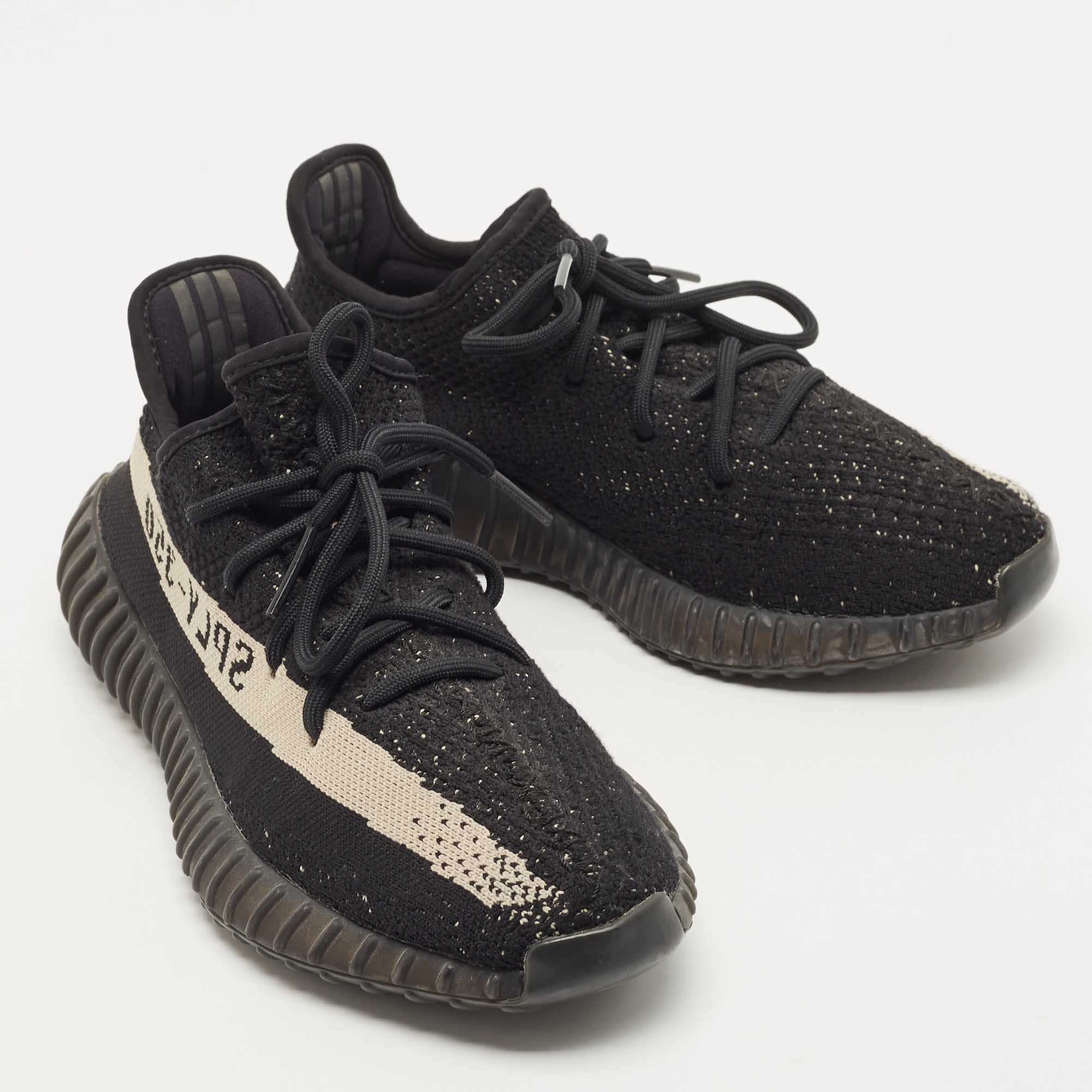 Yeezy X Adidas Black Knit Fabric Boost 350 V2 Oreo Sneakers Size 40