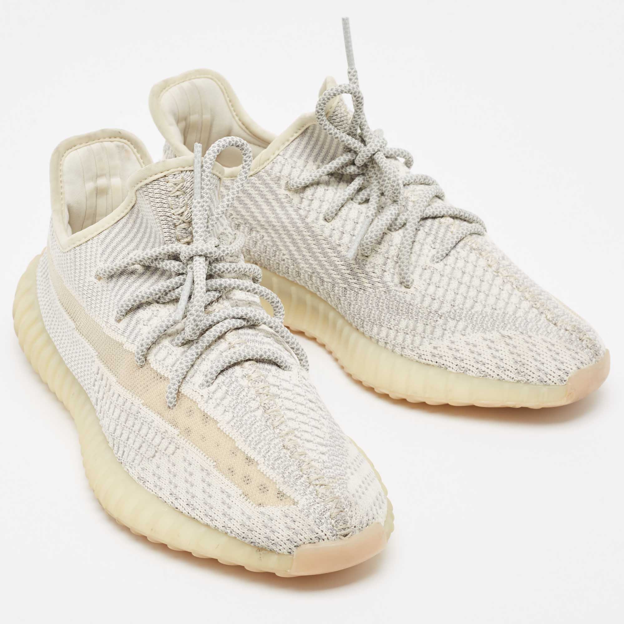 Yeezy X Adidas Two Tone Knit Fabric Boost 350 V2 Lundmark Sneakers Size 41 1/3