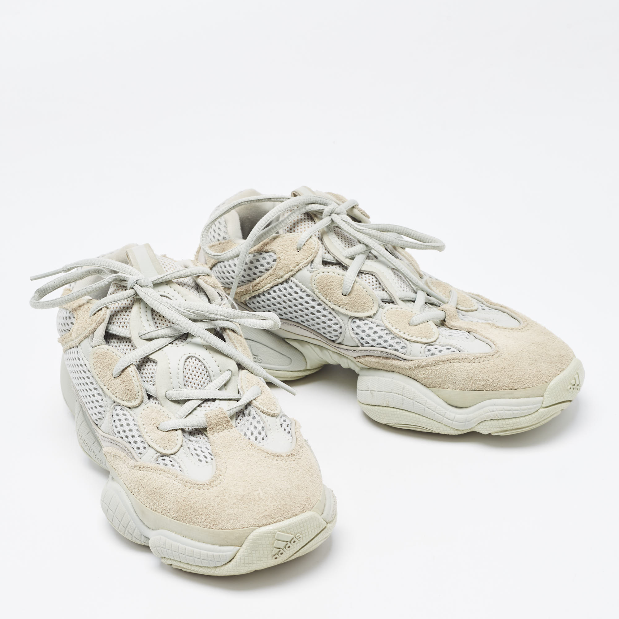 Yeezy X Adidas Two Tone Suede And Mesh Yeezy 500 Salt Sneakers Size 38