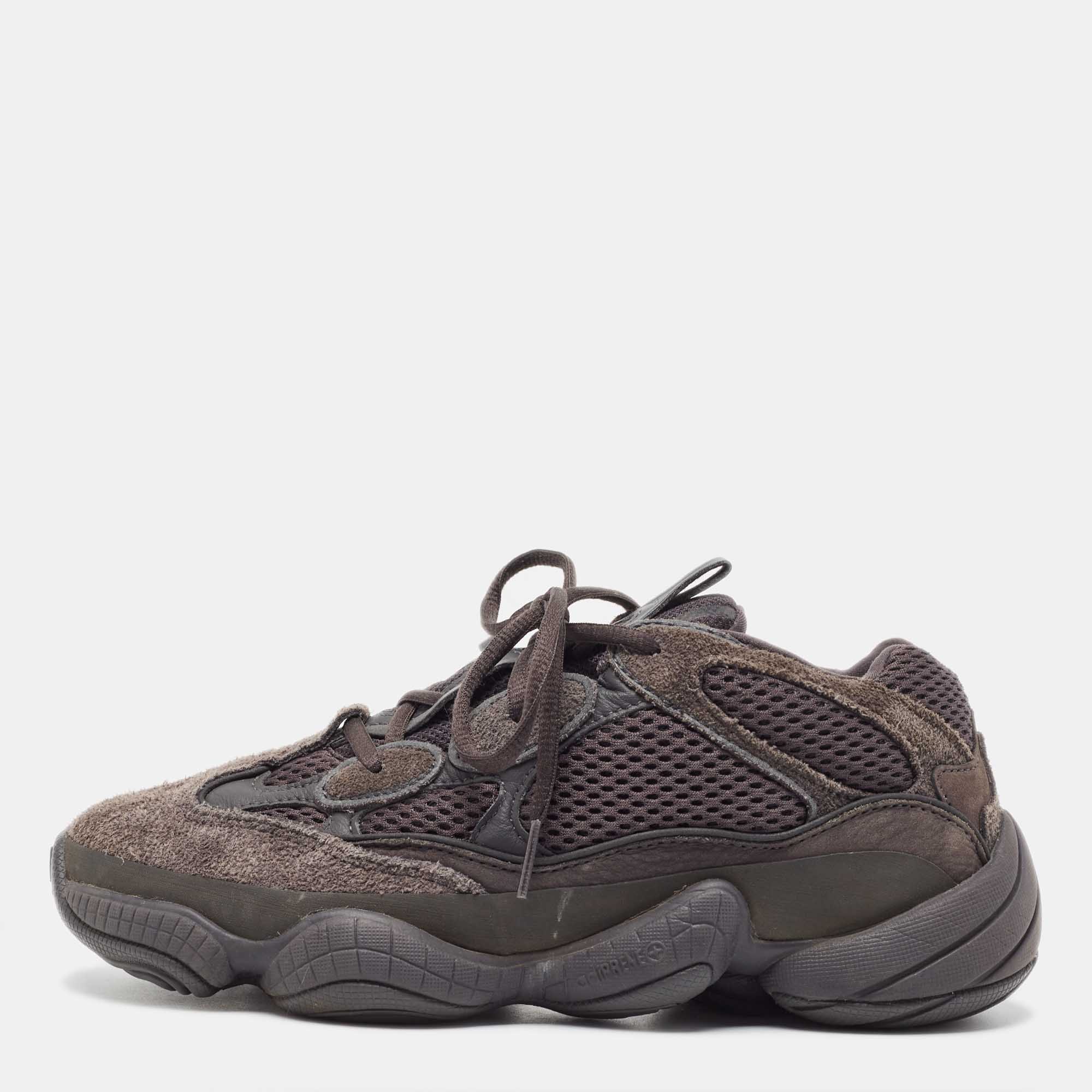 Adidas X Yeezy Black Mesh And Suede Boost Yeezy 500-utility-Black Sneakers Size 40