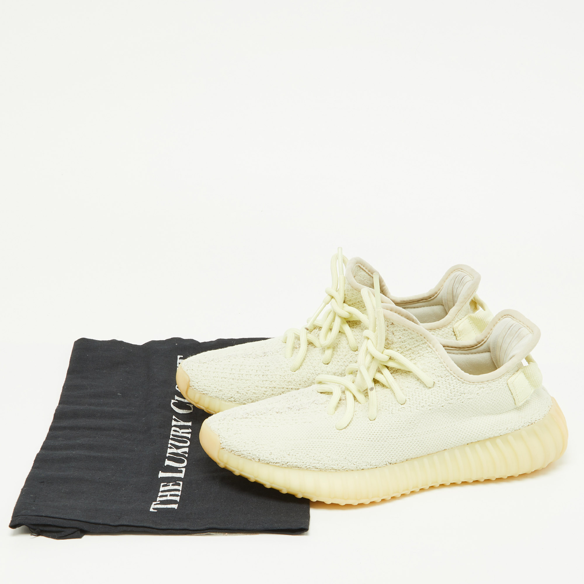 Yeezy X Adidas Yellow Knit Fabric Boost 350 V2 Butter Sneakers Size 38 2/3