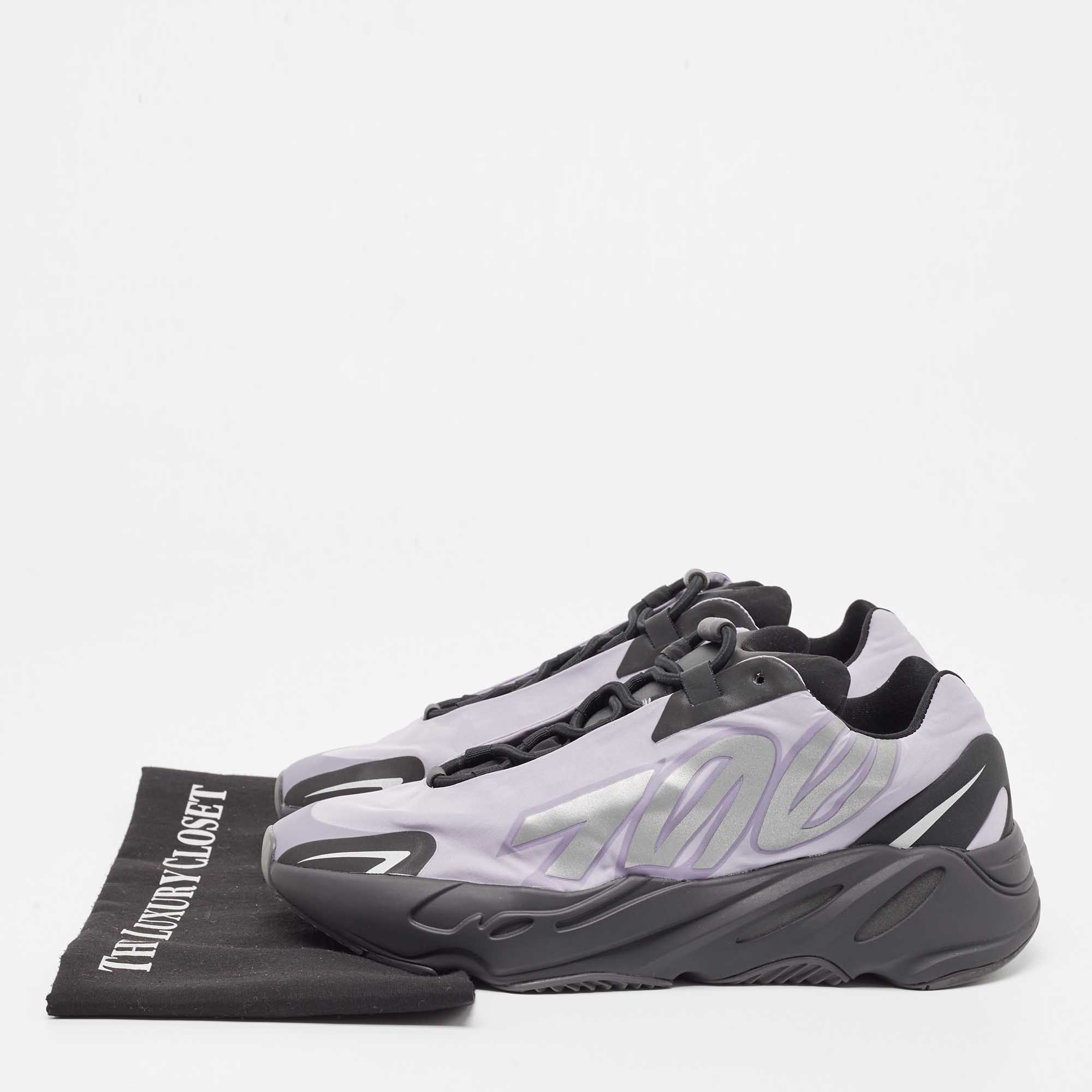 Yeezy X Adidas Black/Lavender Nylon Boost 700 MNVN Geode Sneakers Size 43.5