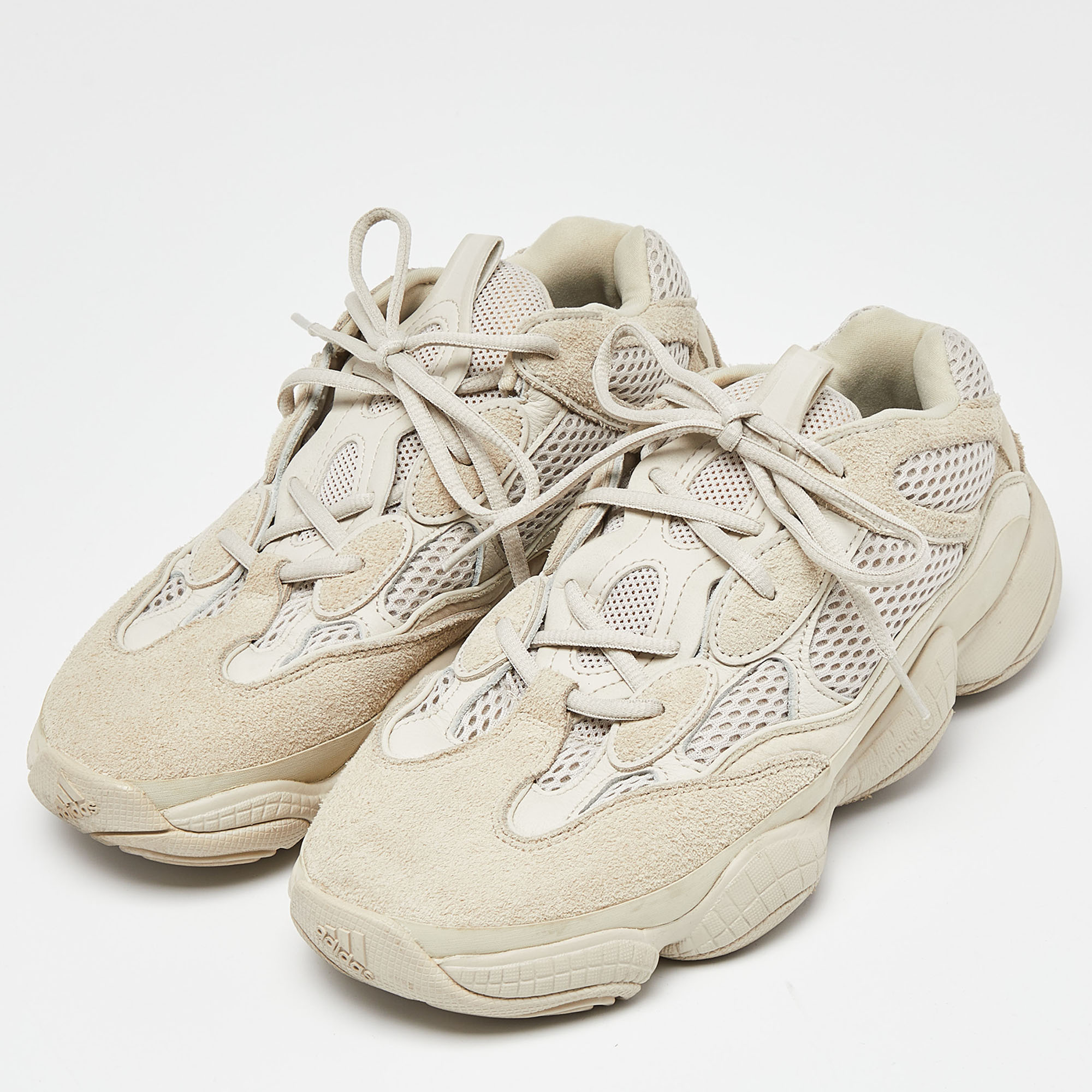 Yeezy X Adidas Cream Suede And Mesh Yeezy 500 Blush Sneakers Size 42