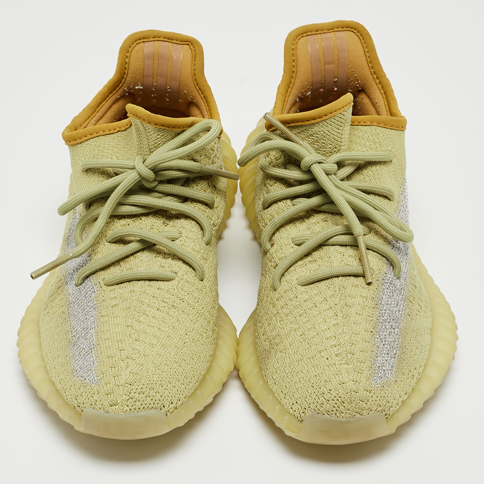 Yeezy X Adidas Yellow Knit Fabric Boost 350 V2 Marsh Sneakers Size 38