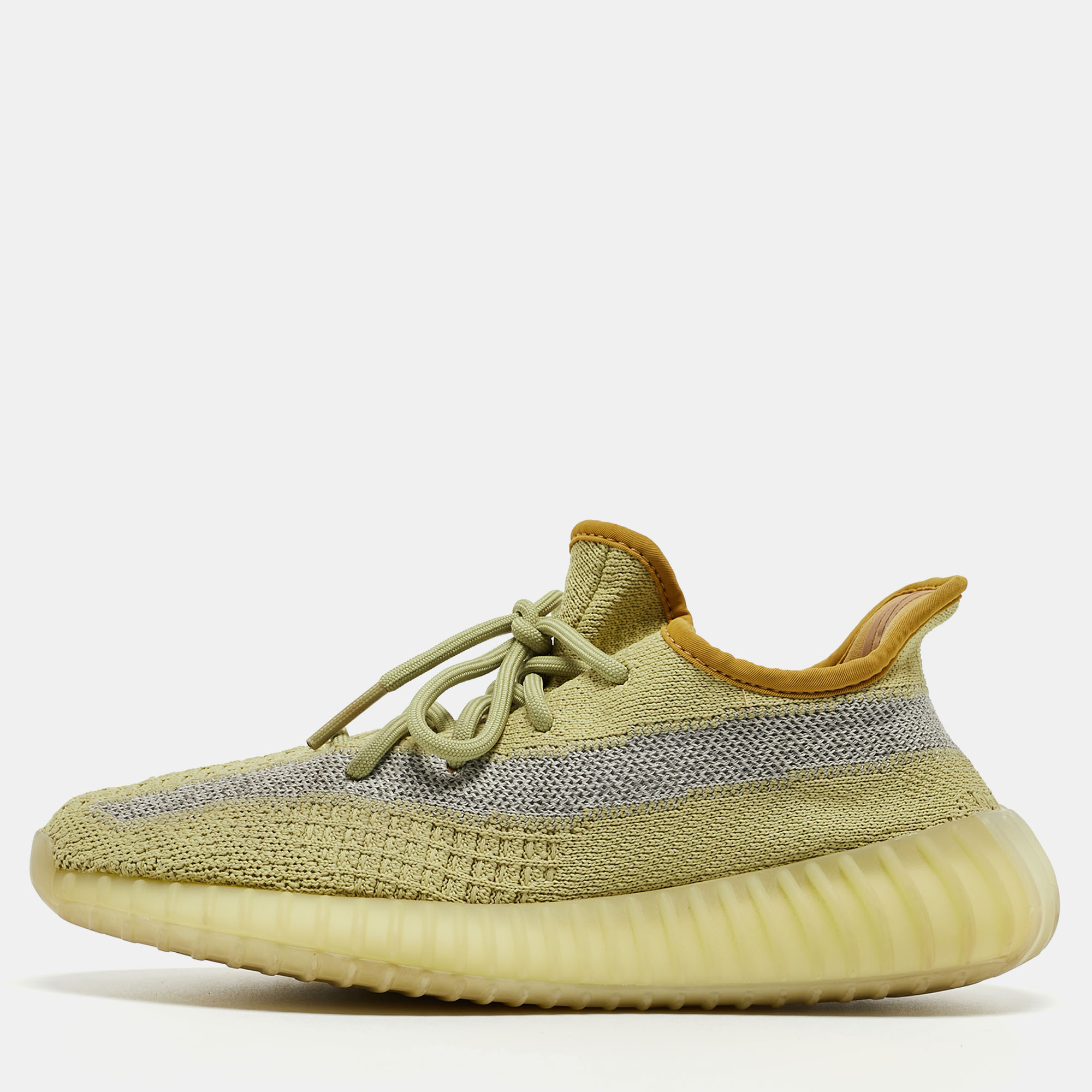 Yeezy x adidas yellow knit fabric boost 350 v2 marsh sneakers size 38