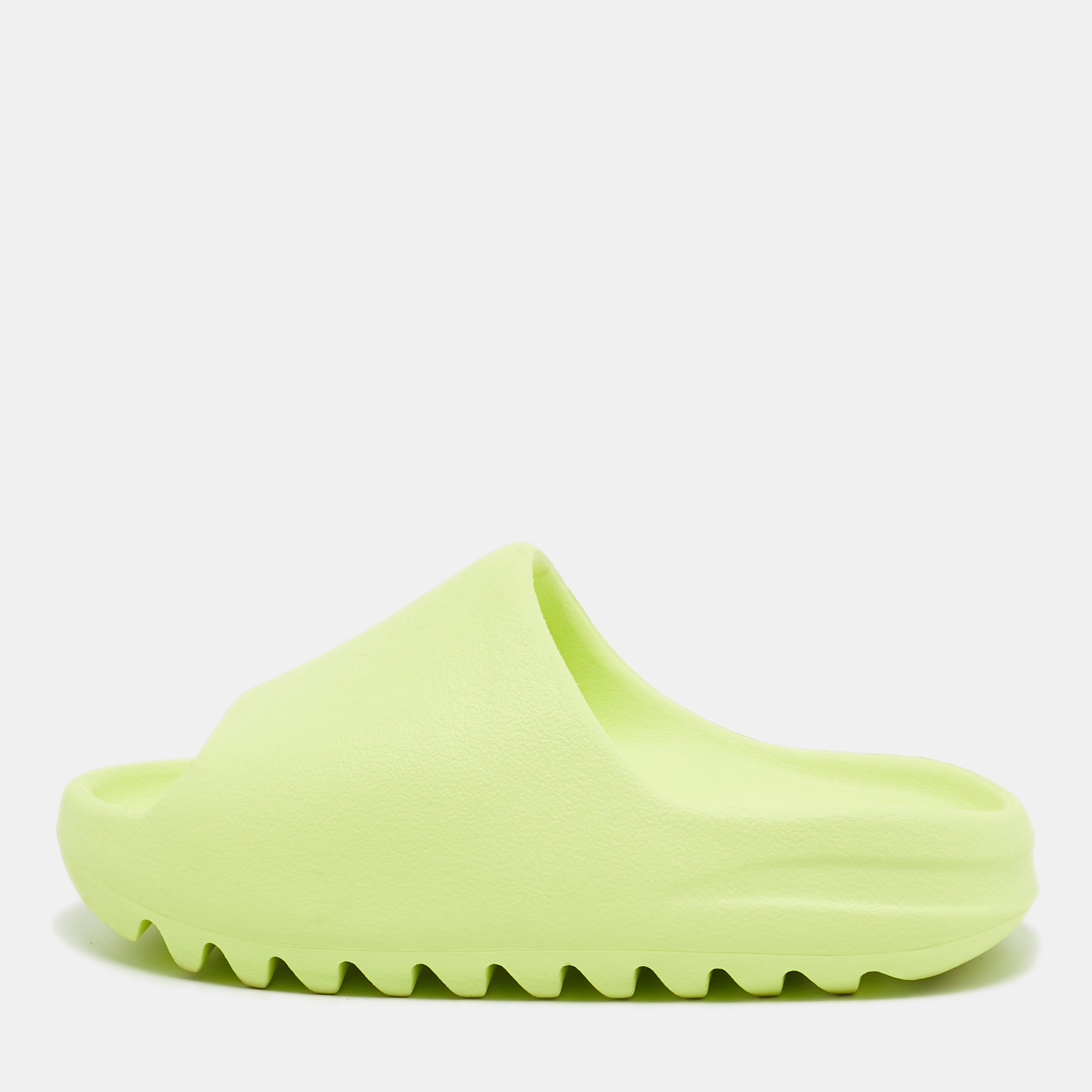 Yeezy X Adidas Glow Green Rubber Slides Size 37