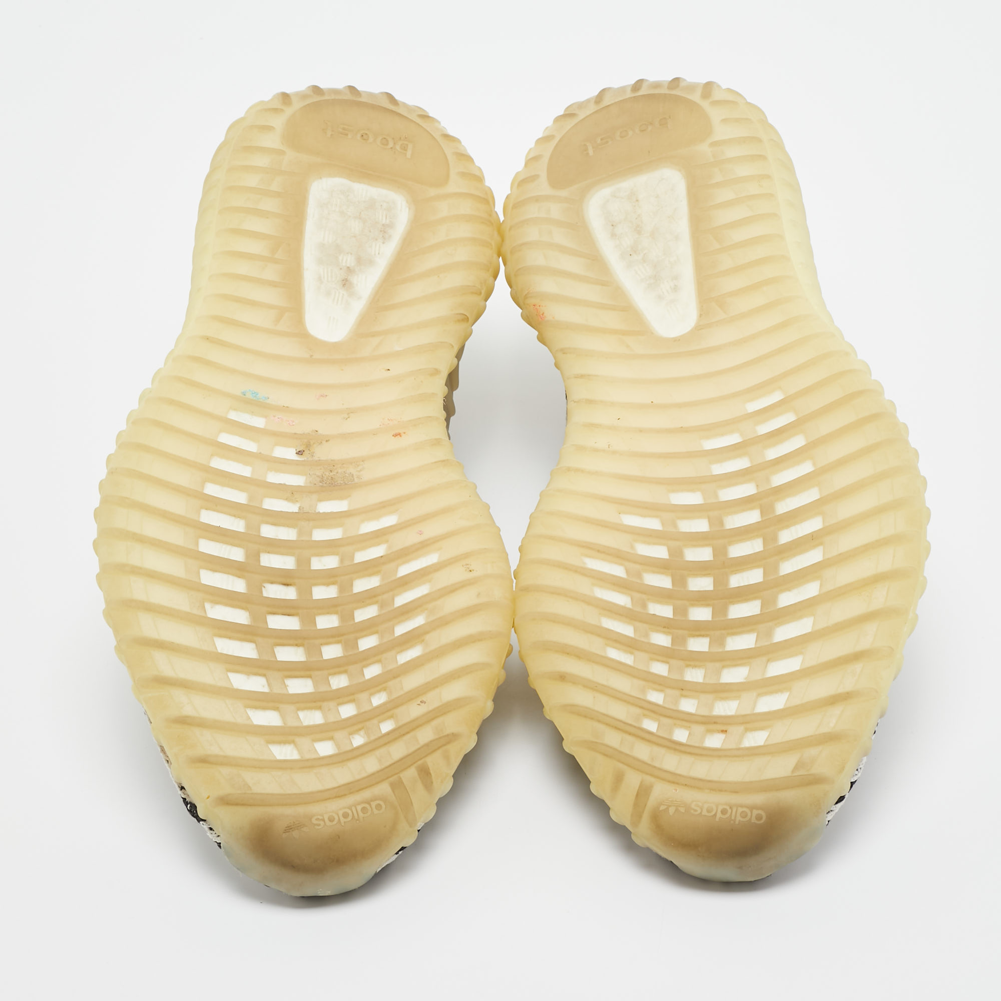 Yeezy X Adidas White/Black Knit Fabric Boost 350 V2 Zebra Sneakers Size 41 1/3