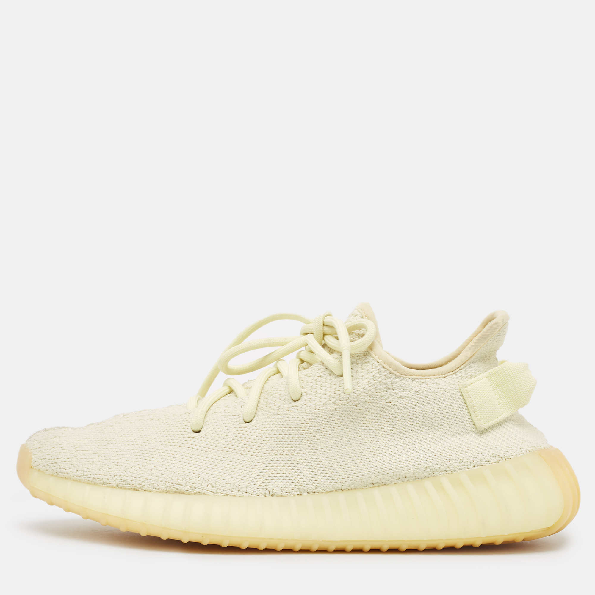 Yeezy x adidas cream knit fabric boost 350 v2 butter sneakers size 39 1/3