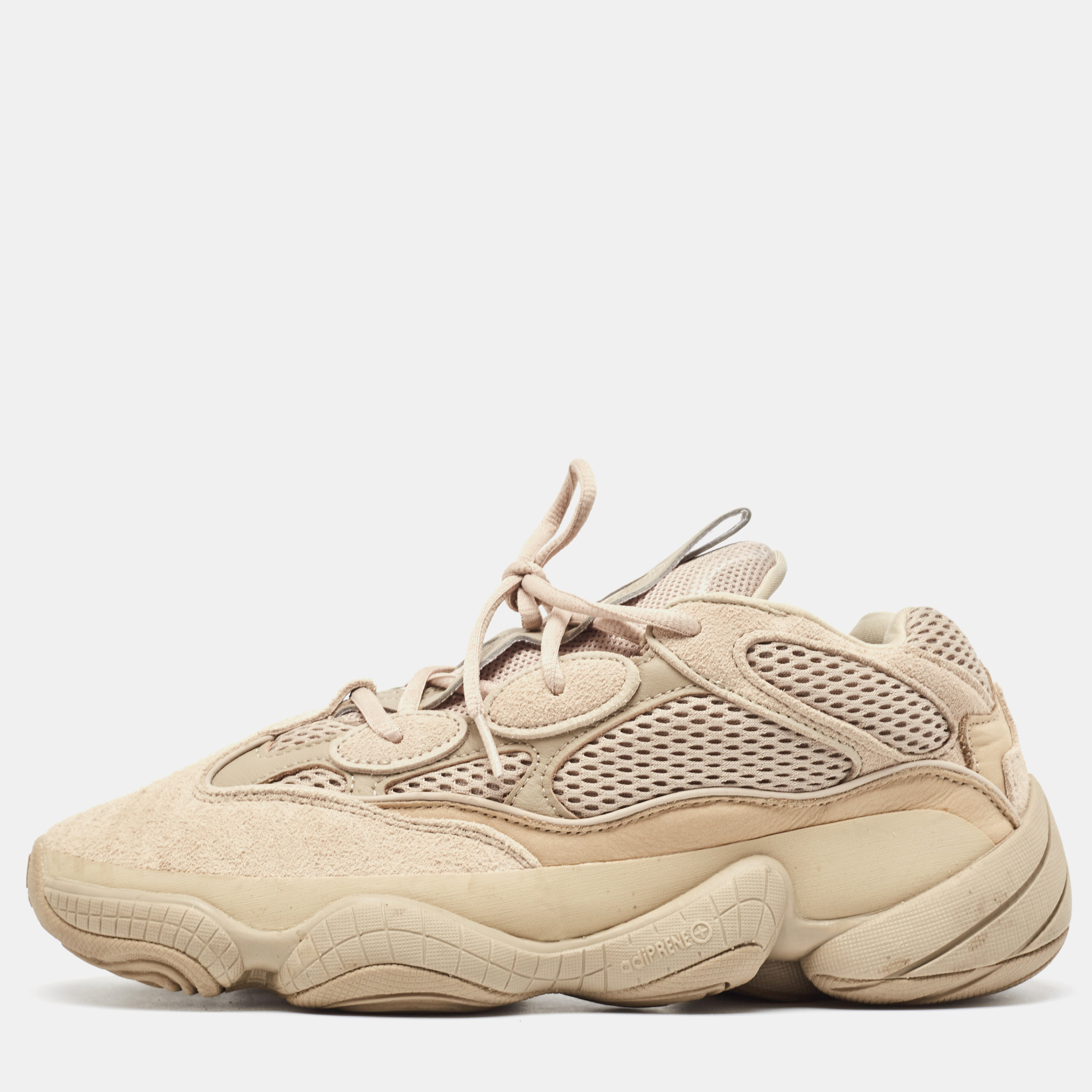 Yeezy x adidas light brown suede and mesh yeezy 500 taupe light sneakers size 43 1/3