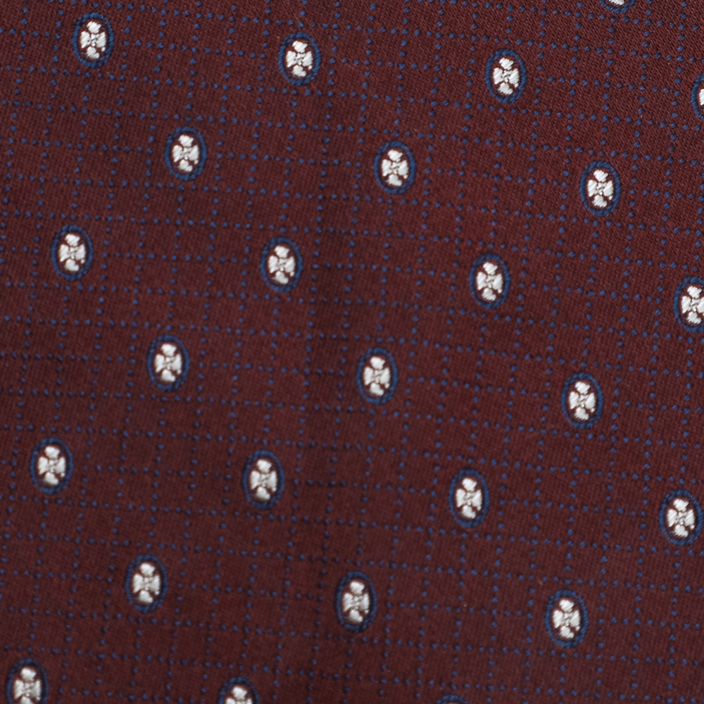 Yves Saint Laurent Burgundy Pattern Silk Jacquard Tie