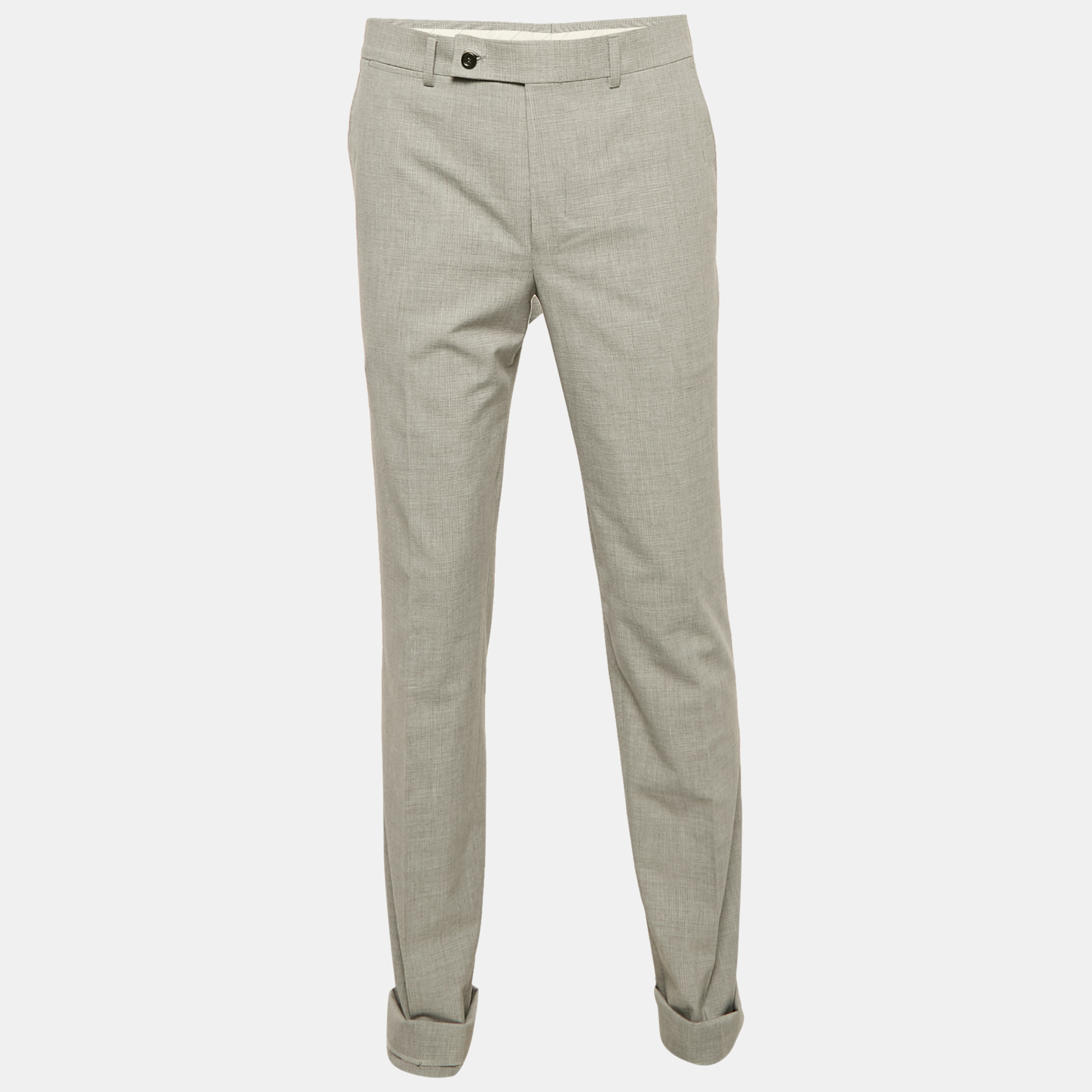 Yves Saint Laurent Grey Prince of Wales Crepe Formal Trousers M
Yves Saint Laurent Grey Prince of Wales Crepe Formal Trousers M