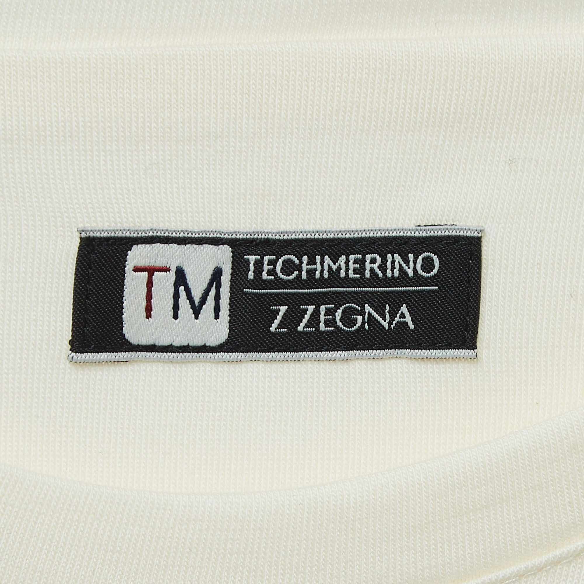Z Zegna White Jersey Graphic T-Shirt M