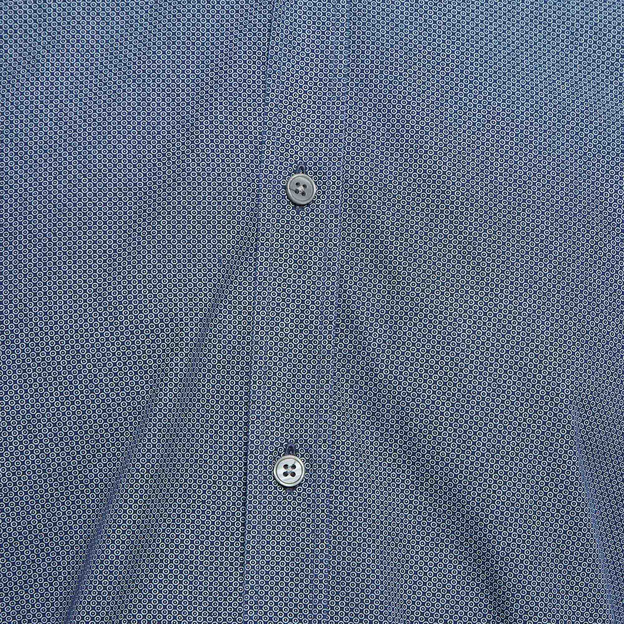 Z Zegna Blue Printed Cotton Button Front Shirt S