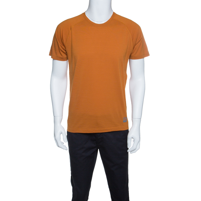 Image of Z Zegna Techmerino Burnt Orange Wool Crew Neck T-Shirt M