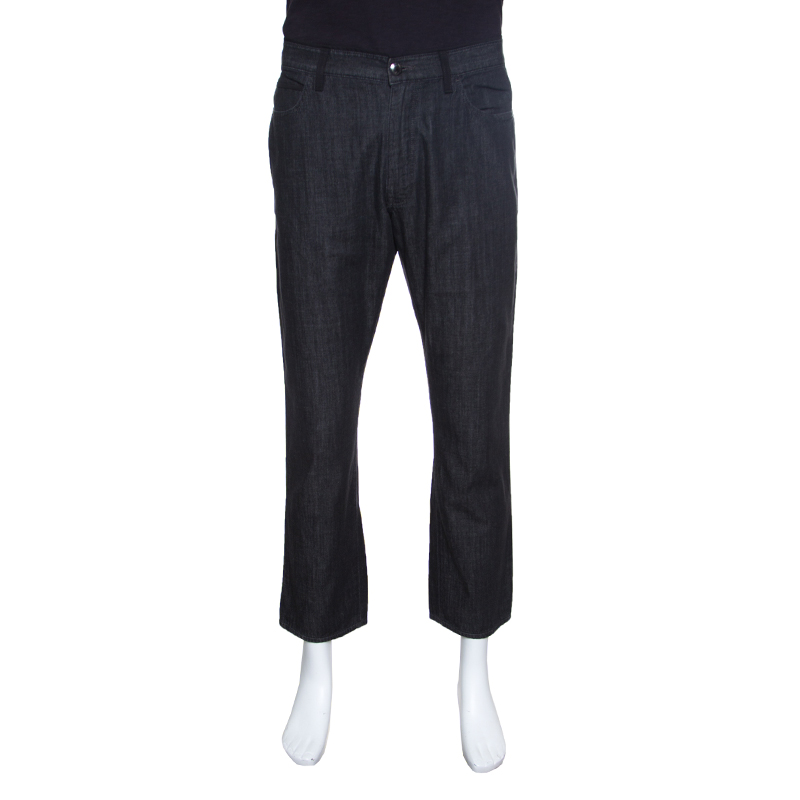 Image of Z Zegna Black Denim Straight Fit Jeans XL