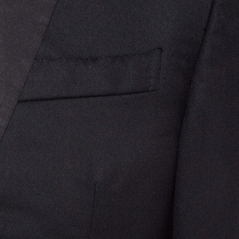 Z Zegna Black Wool Single Breasted Pants Suit L