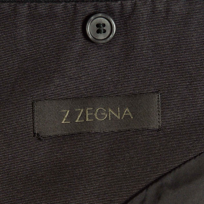 Z Zegna Black Wool Single Breasted Pants Suit L