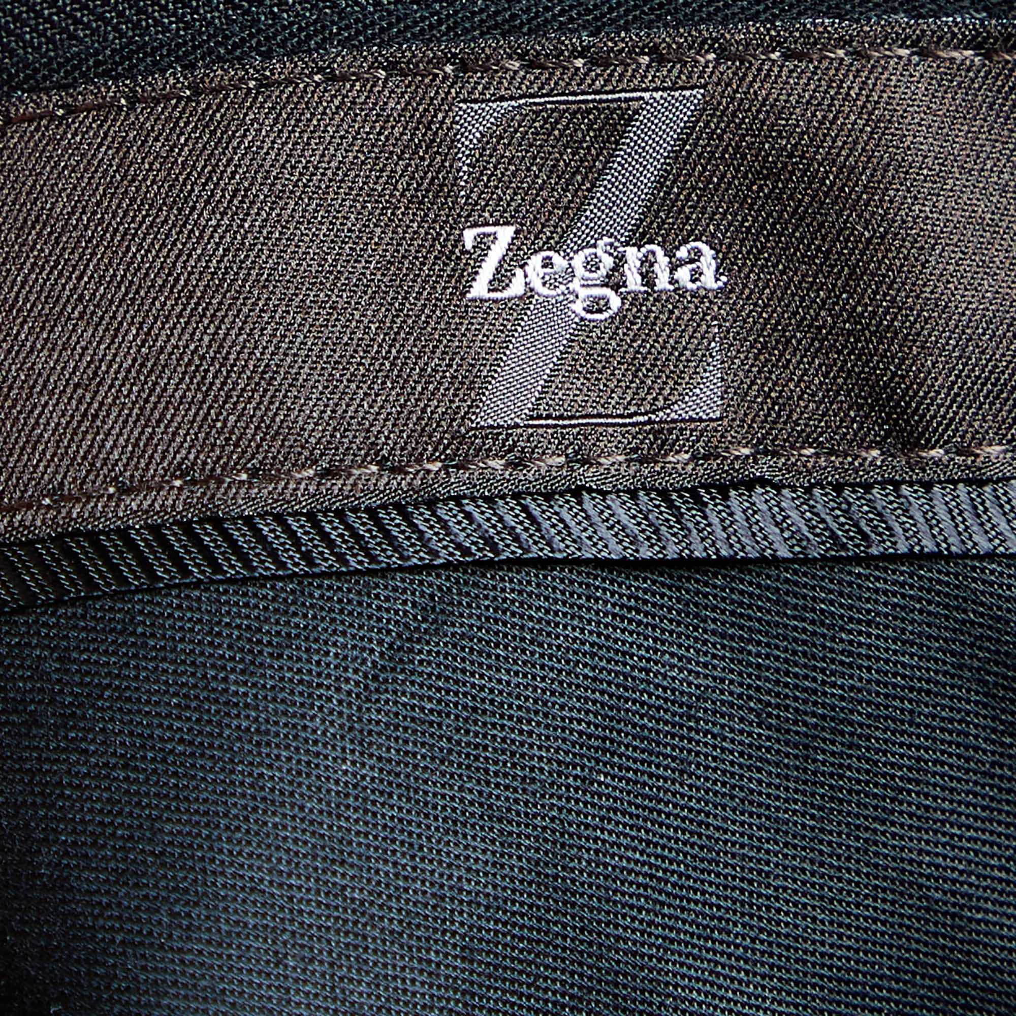 Z Zegna Black Wool Side Trim Detail Straight Leg Pants M