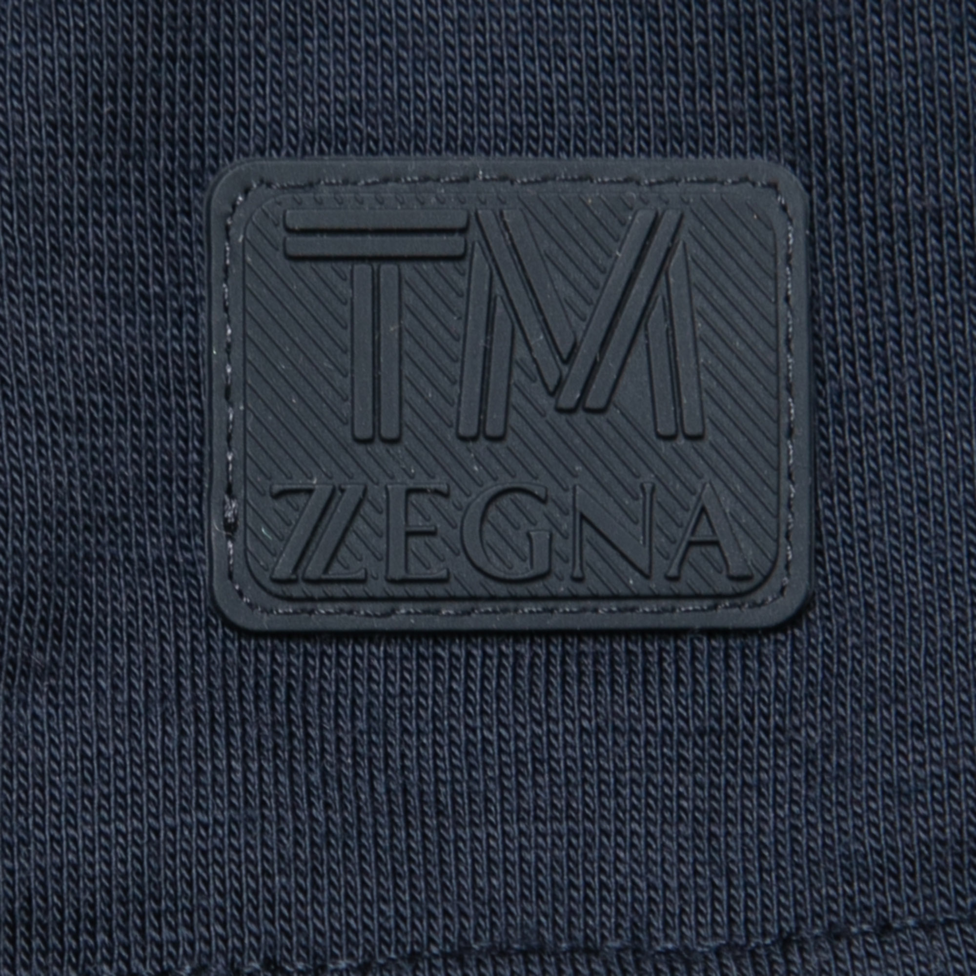 Z Zegna Techmerino Navy Blue Striped Wool Crew Neck T-Shirt XL