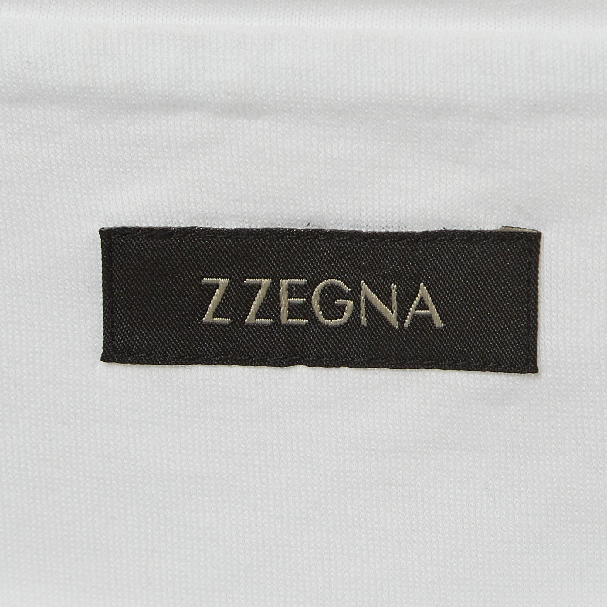 Z Zegna White Sailing Boat Print Cotton Crew Neck T-Shirt M