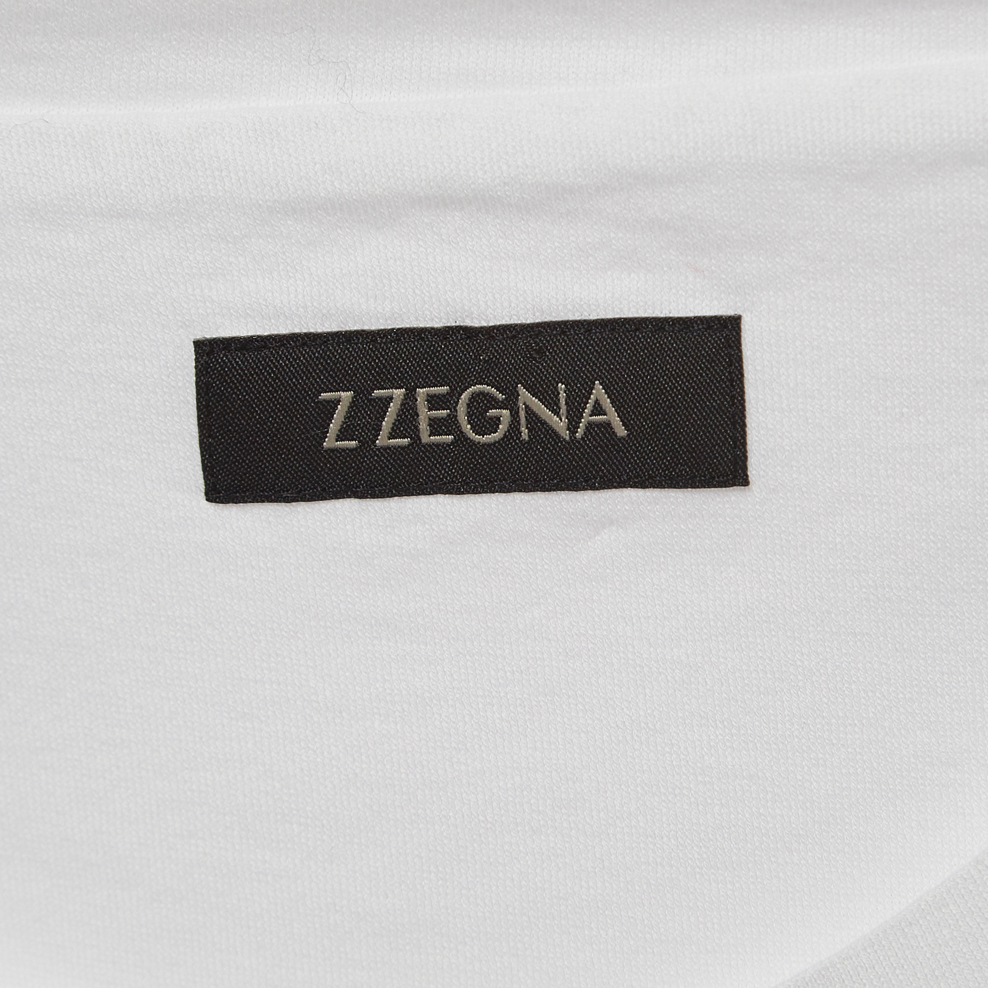 Z Zegna White Graphic Print Cotton Crew Neck T-Shirt M