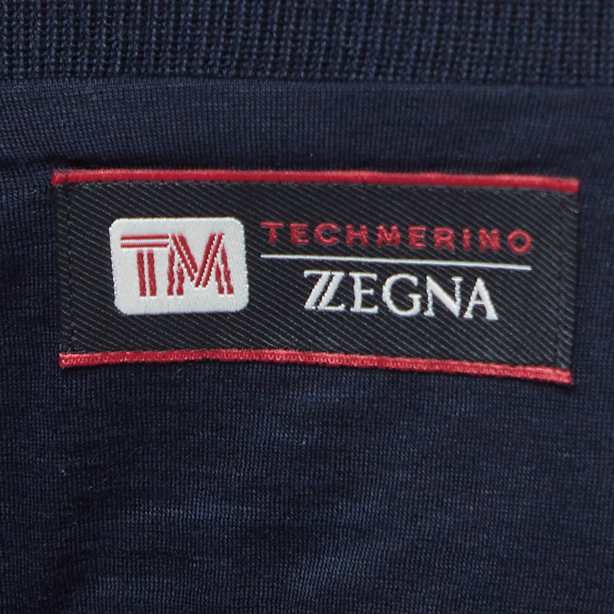 Z Zegna Techmerino Navy Blue Wool Zip Front Jacket L