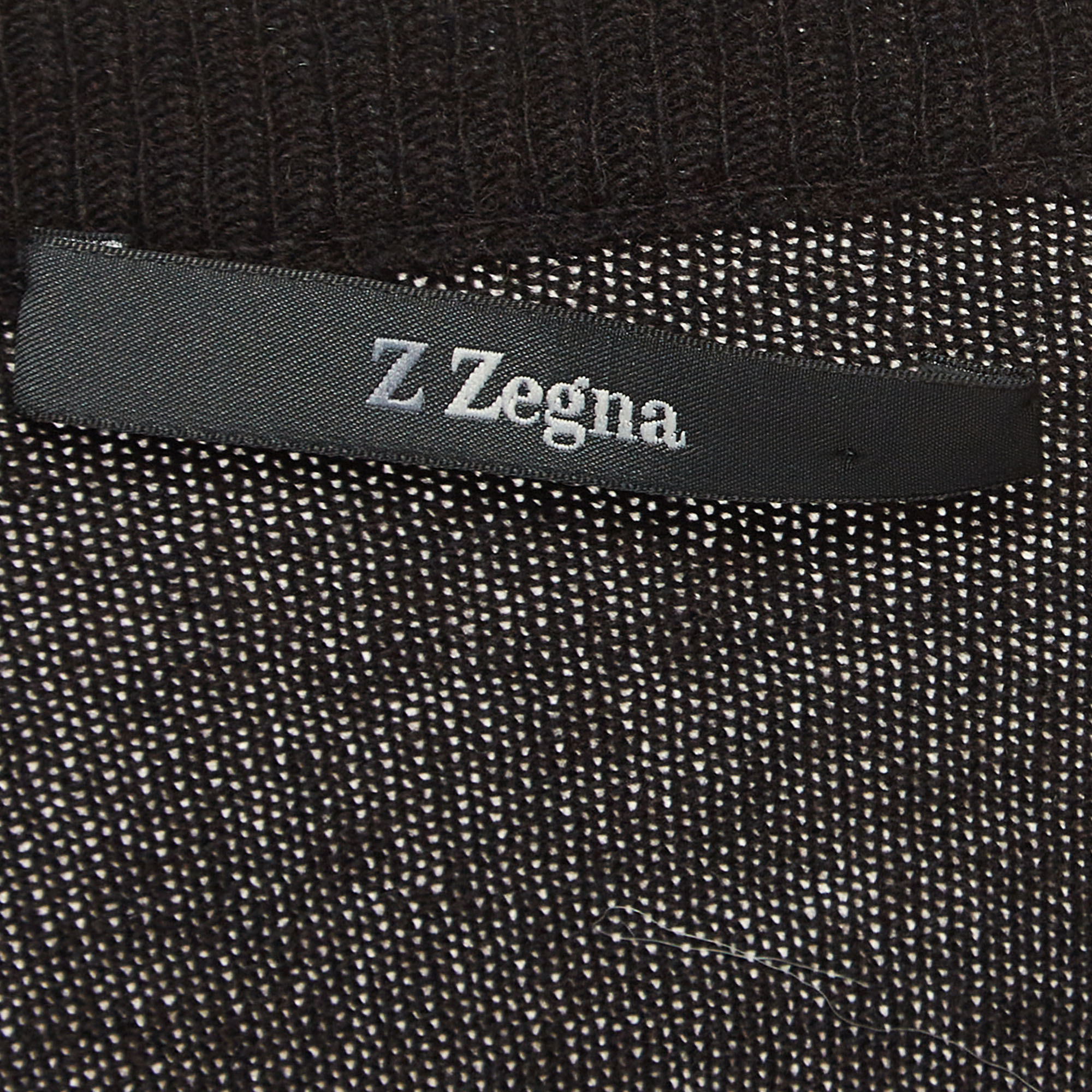 Z Zegna Black/Grey Knit Crew Neck Sweatshirt XL