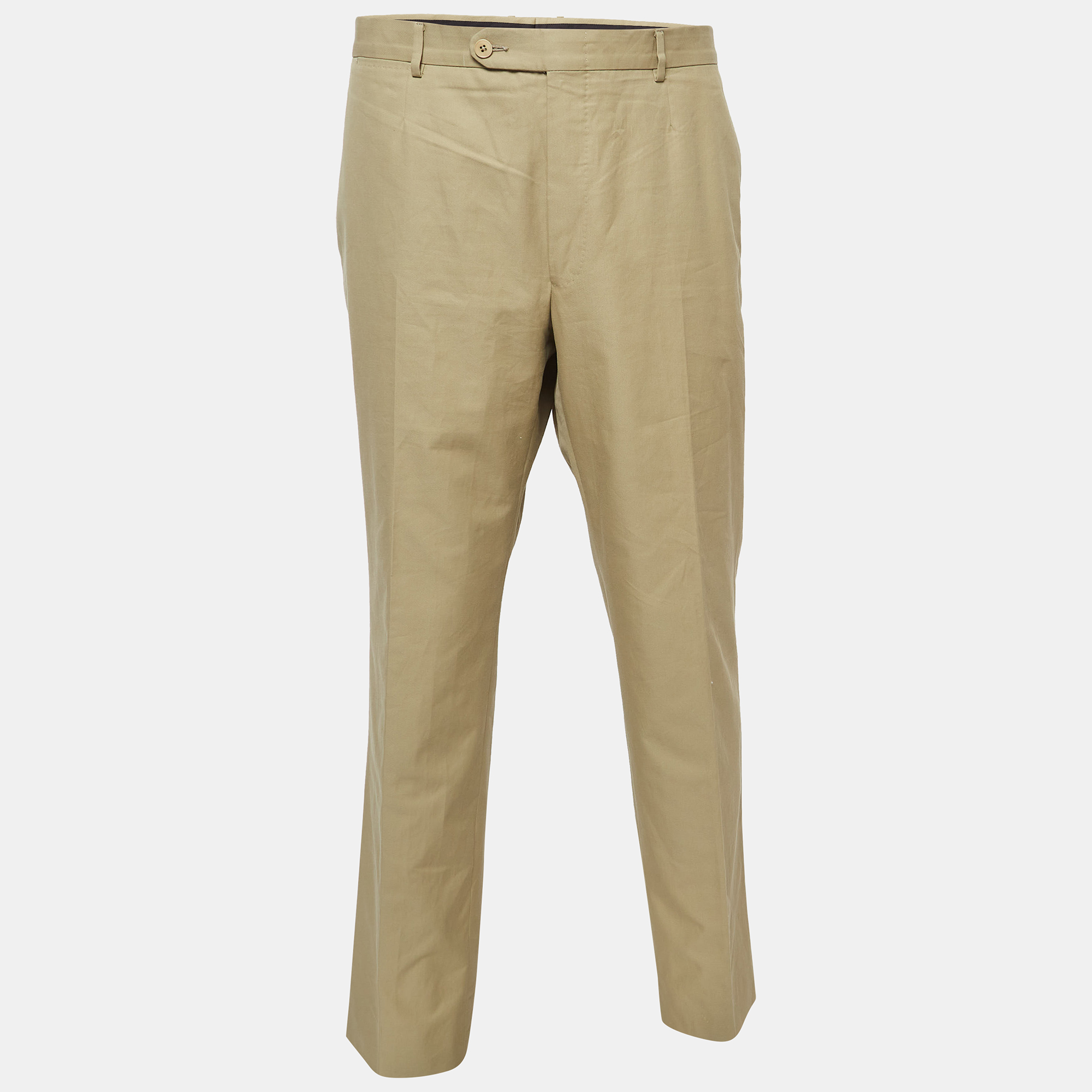 Ermenegildo zegna zegna su misura light brown cotton trousers xxl