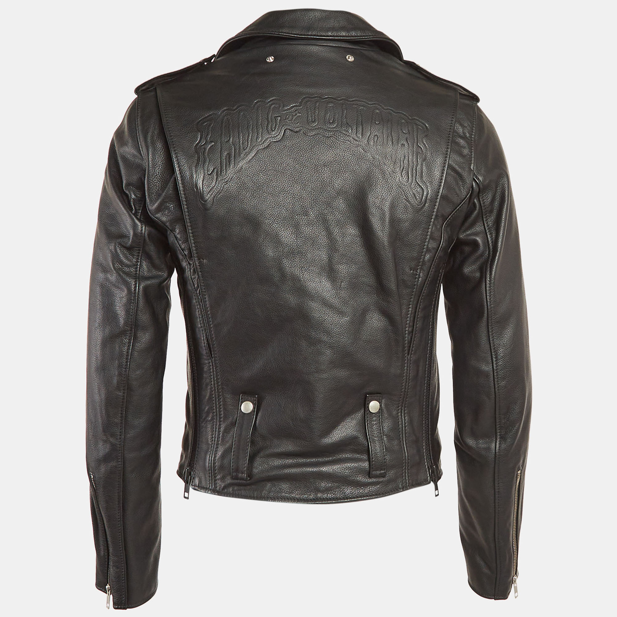 Zadig & Voltaire Black Leather Louis Biker Jacket M