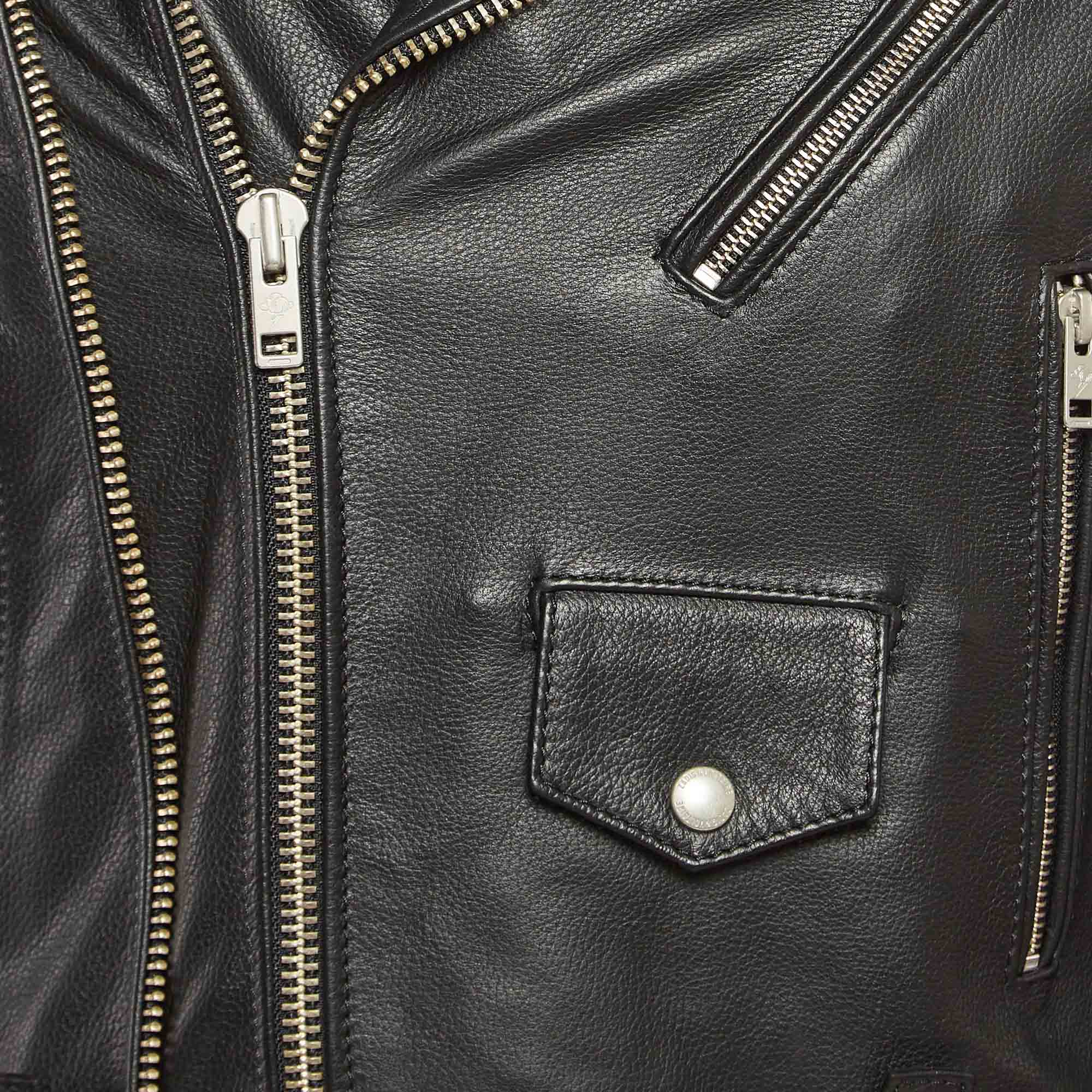 Zadig & Voltaire Black Leather Louis Biker Jacket M