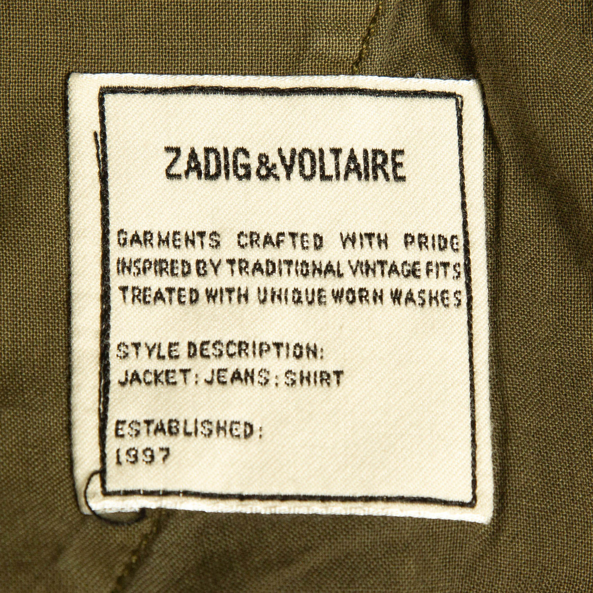 Zadig & Voltaire Green Faded Cotton Pargo Cargo Pants S